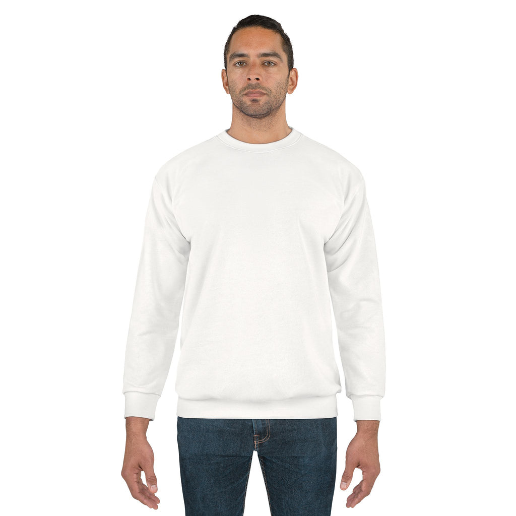 Classic White Crewneck Sweatshirt — All-Over Print Blank Base for Custom Designs