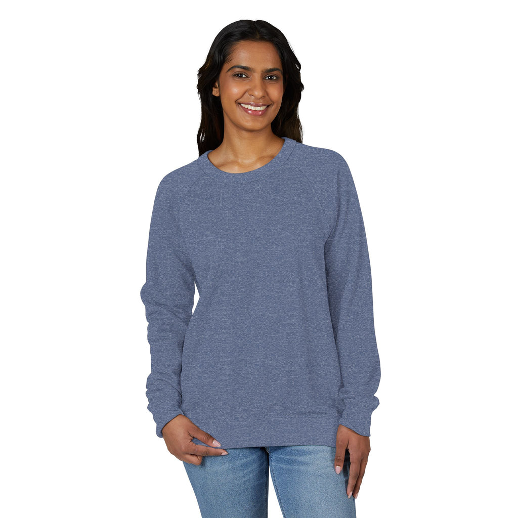 Heather Charcoal Raglan Crewneck Sweatshirt — Lightweight French Terry Pullover