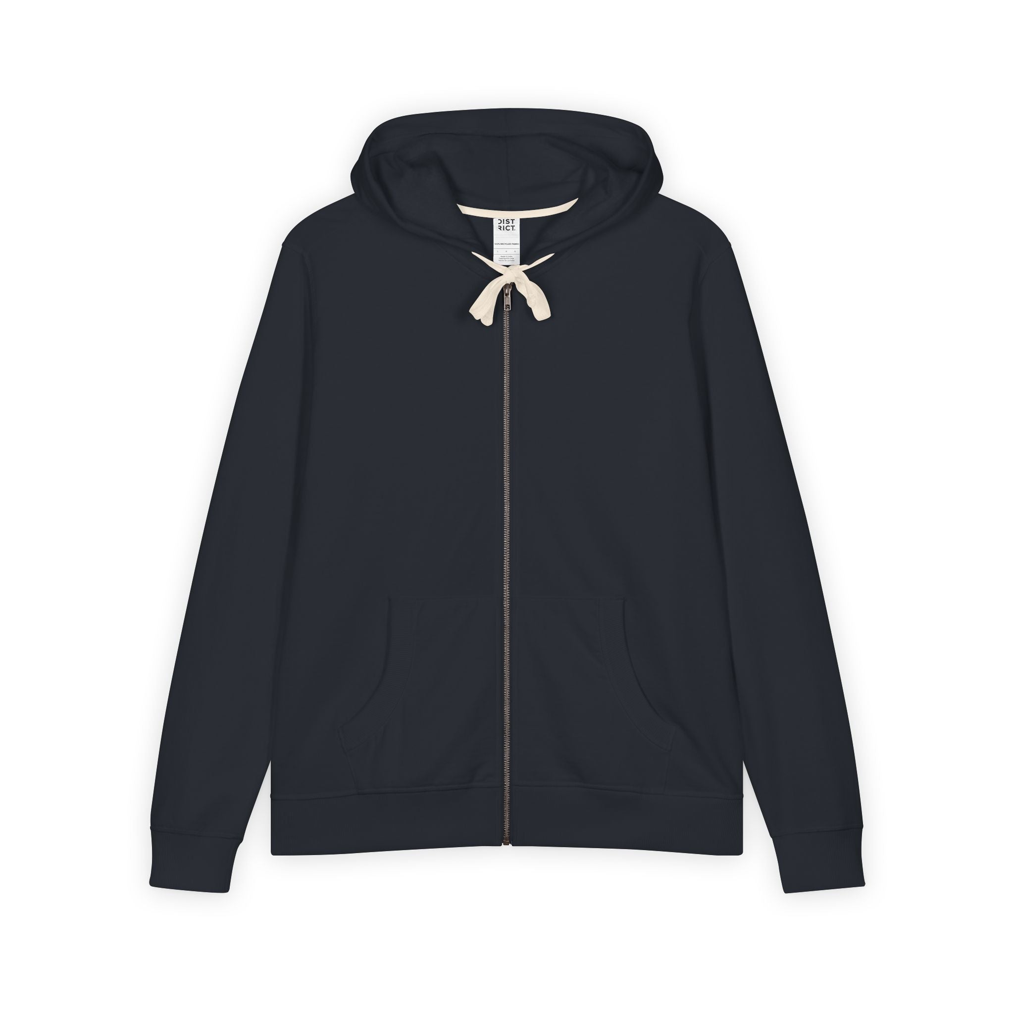 Men's Full-Zip Hoodie — Classic White Re-Fleece Zip-Up