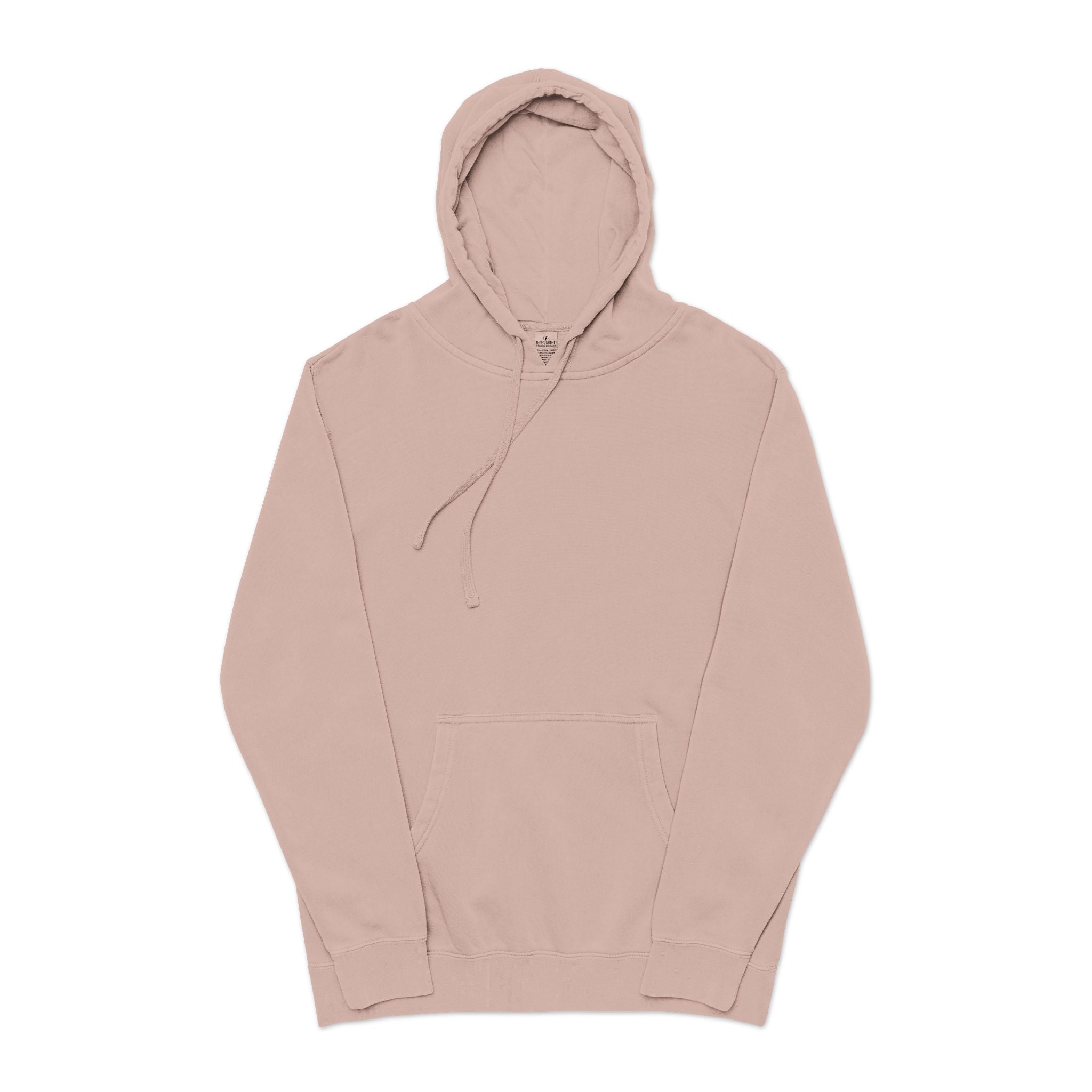Pigment-Dyed Hoodie — Washed Blush Pullover Hooded Sweatshirt