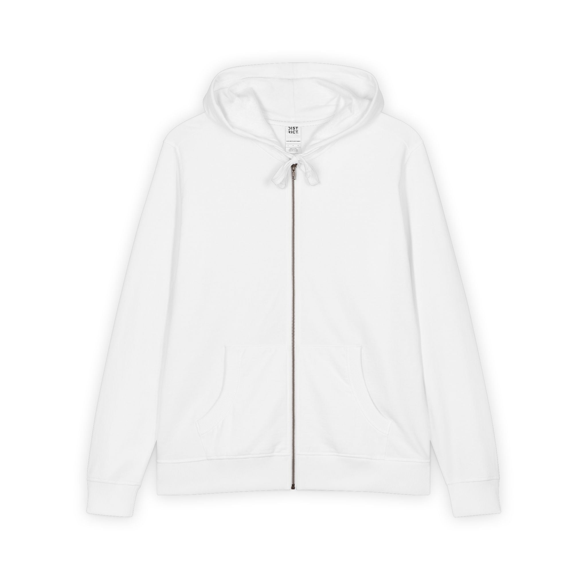 Men's Full-Zip Hoodie — Classic White Re-Fleece Zip-Up