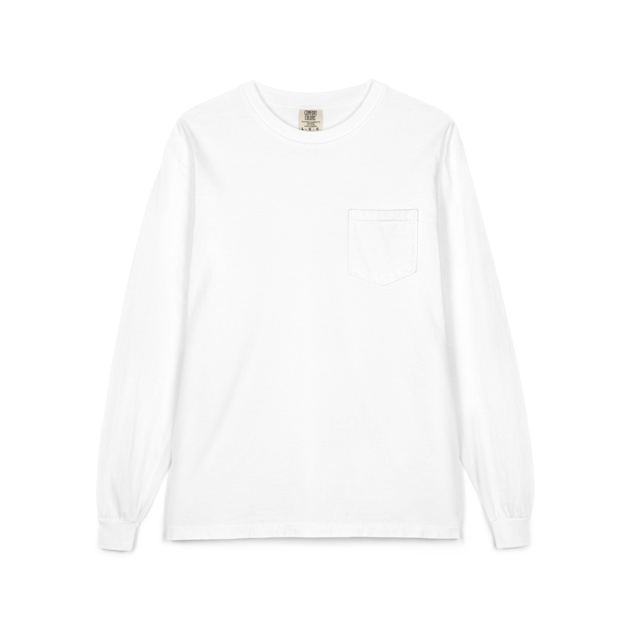 Long Sleeve Pocket Tee — Classic White Cotton Shirt
