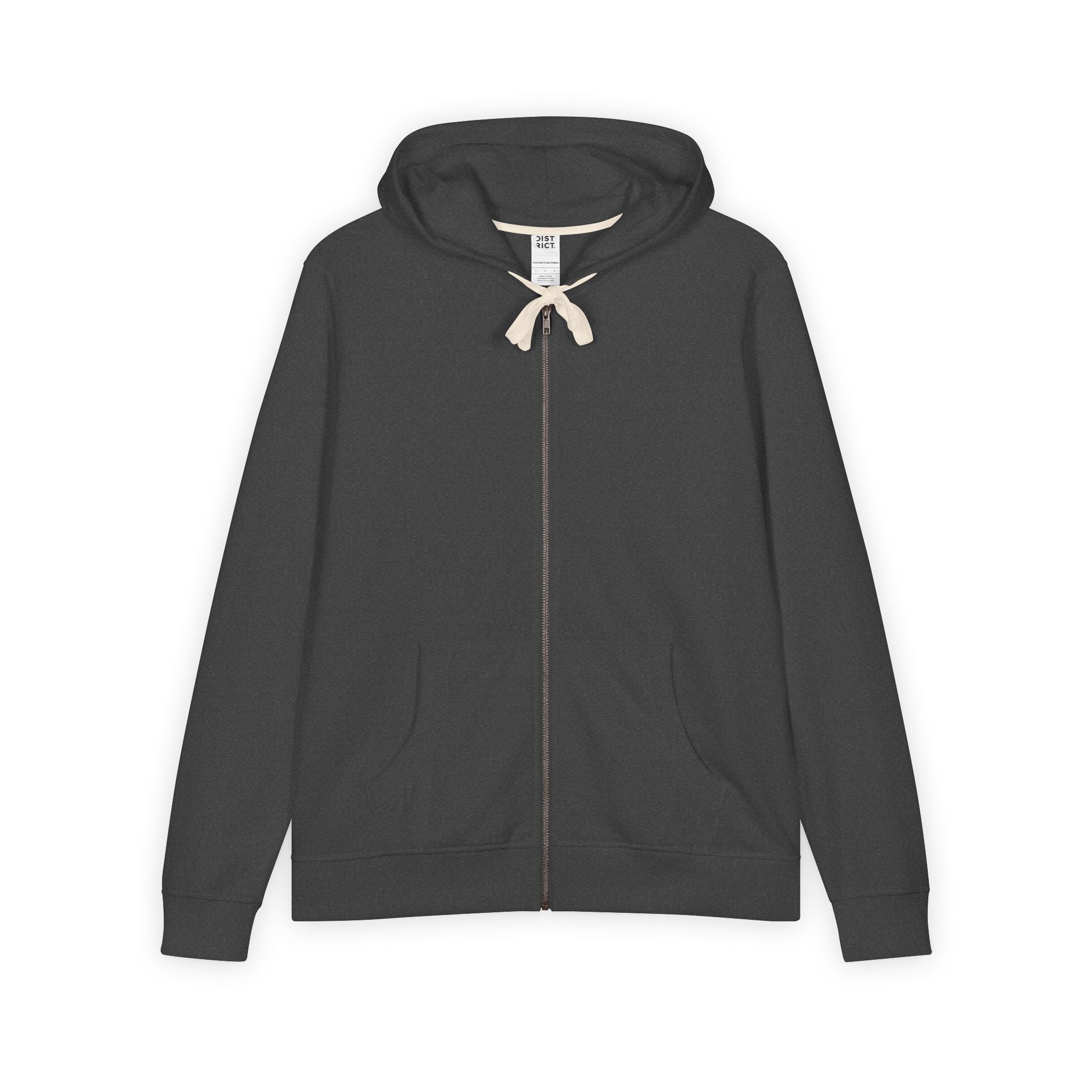 Men's Full-Zip Hoodie — Classic White Re-Fleece Zip-Up