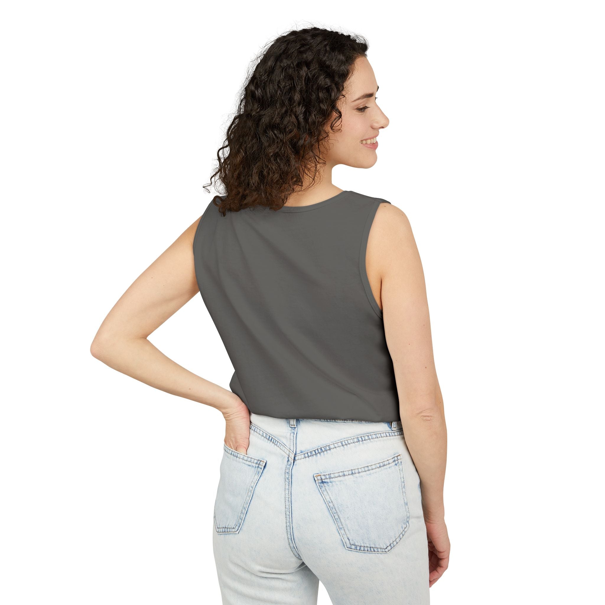 Plain White Tank Top — Lightweight Unisex Garment-Dyed Sleeveless Tee