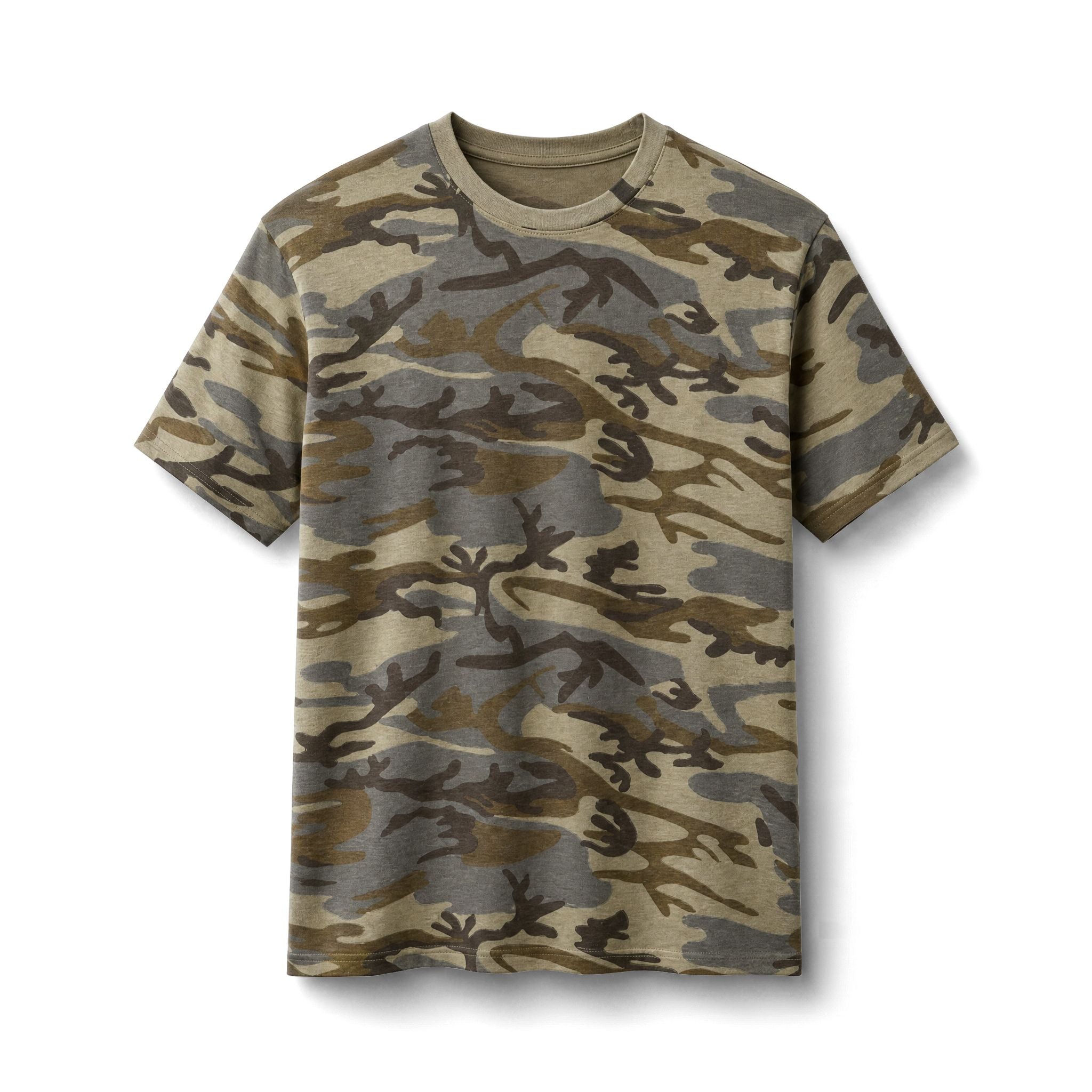 Camo Cotton Tee — Classic Green Woodland Camouflage Short-Sleeve Shirt