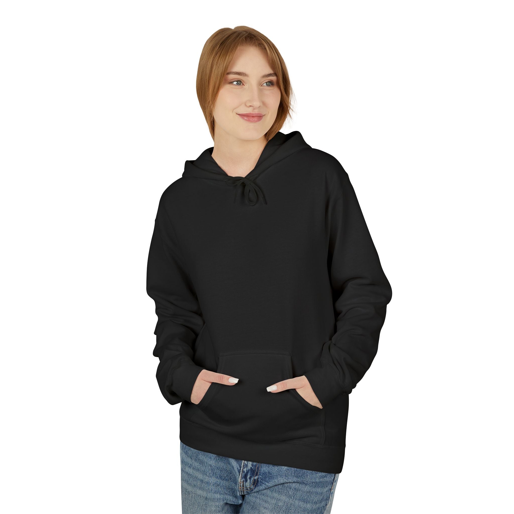 Classic White Fleece Hoodie – Soft Midweight Pullover