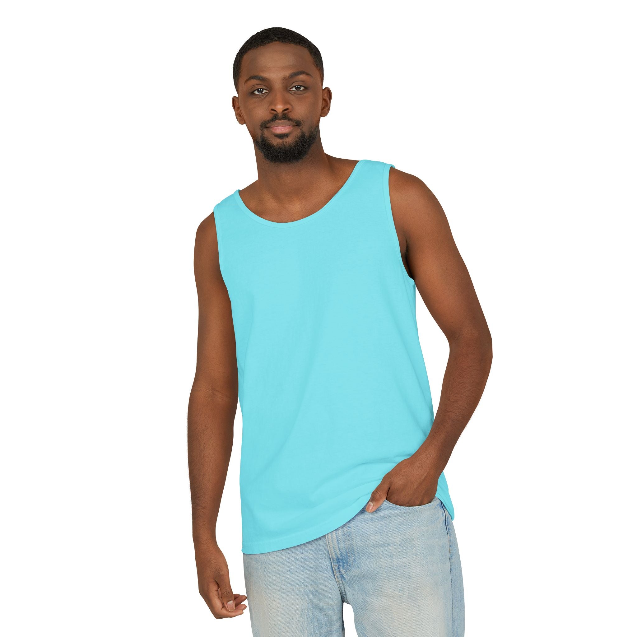 Plain White Tank Top — Lightweight Unisex Garment-Dyed Sleeveless Tee