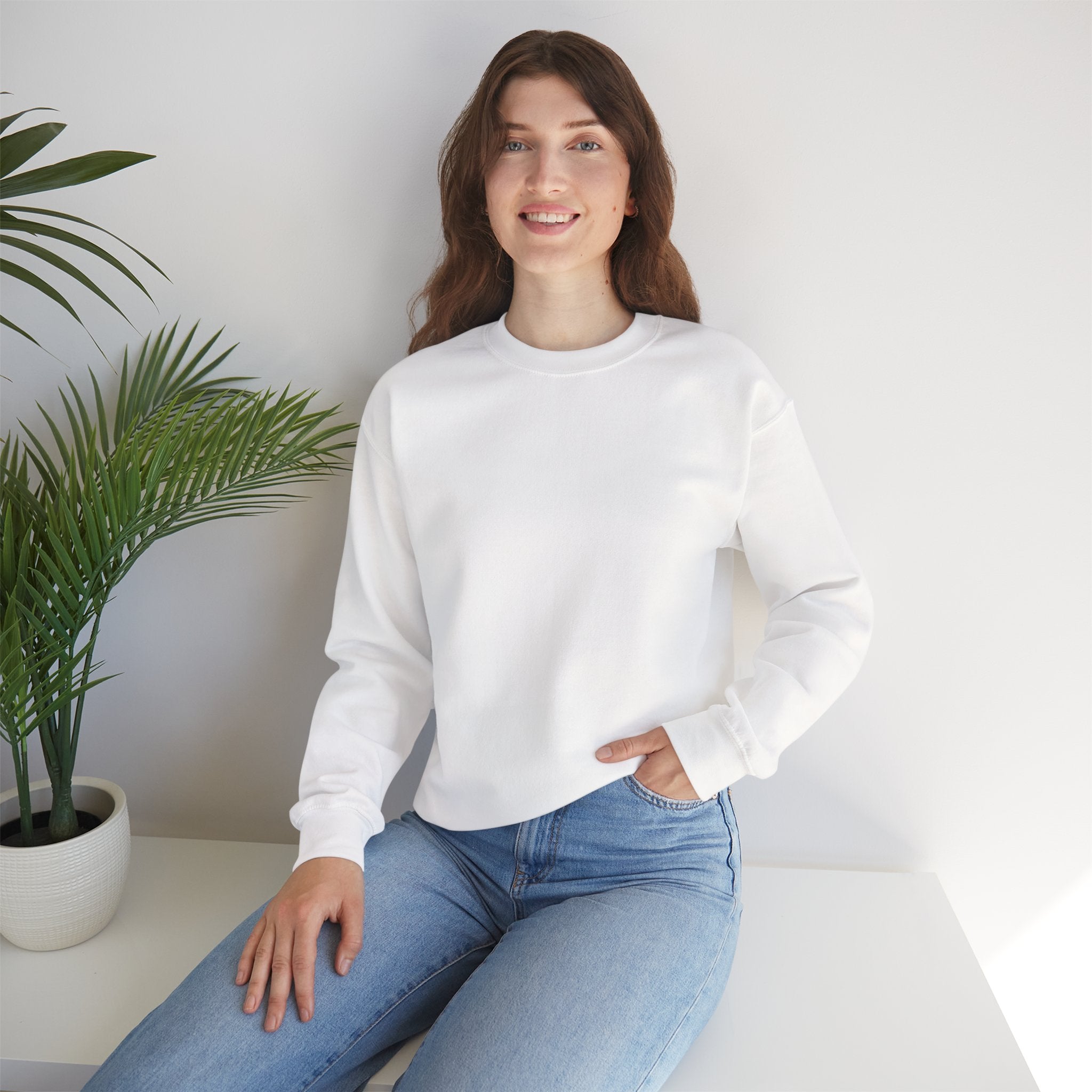 Classic White Crewneck Sweatshirt