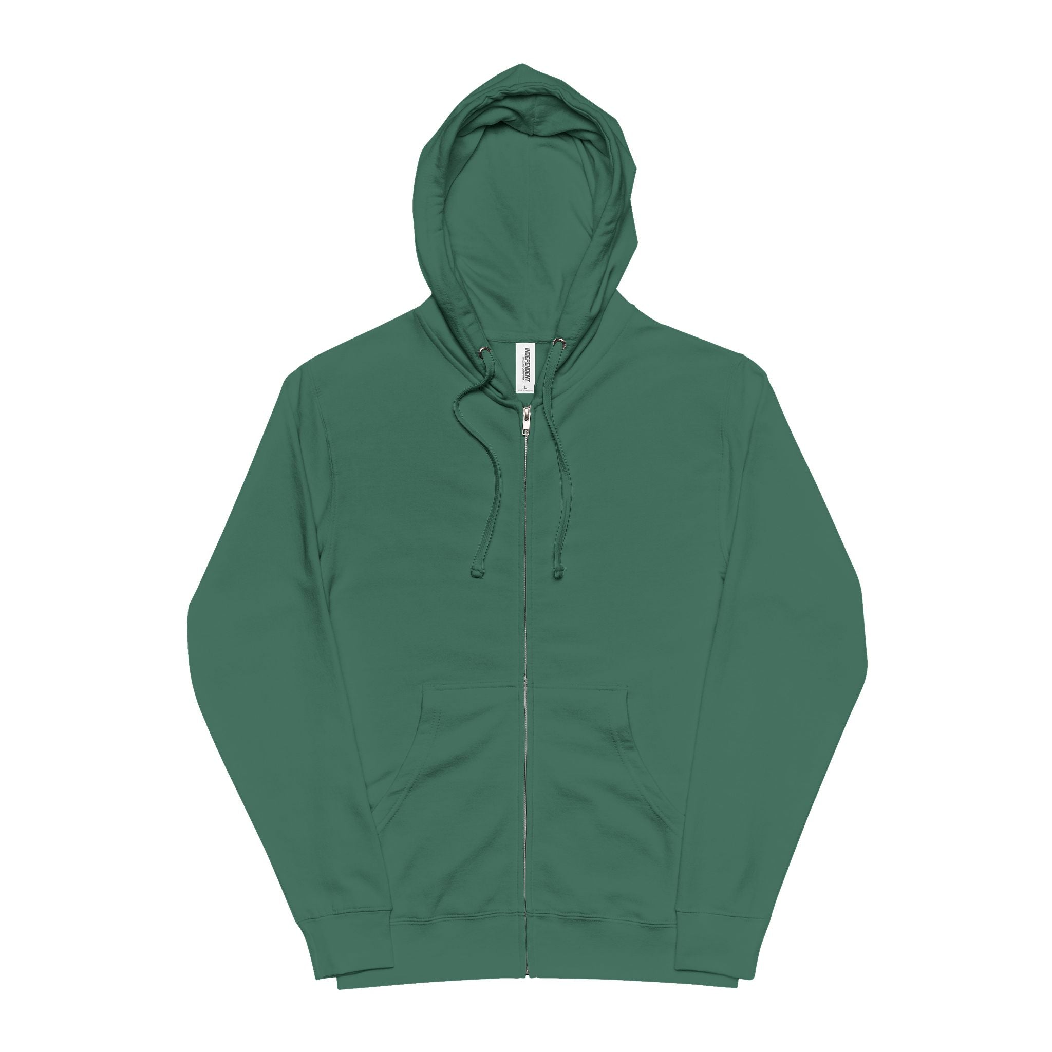 Forest Green Zip Hoodie – Classic Fleece Full‑Zip Hooded Jacket