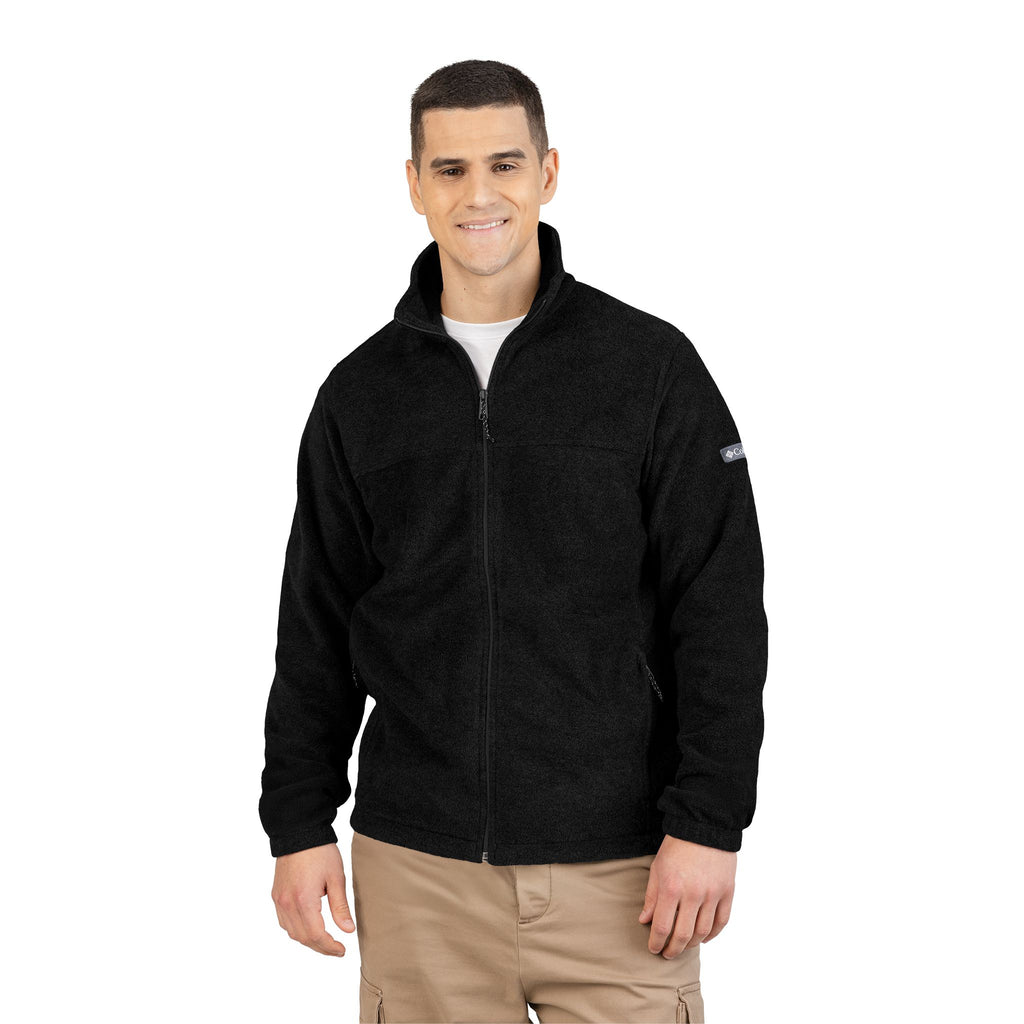 Embroidered Columbia Fleece Jacket - Classic Charcoal Zip-Up