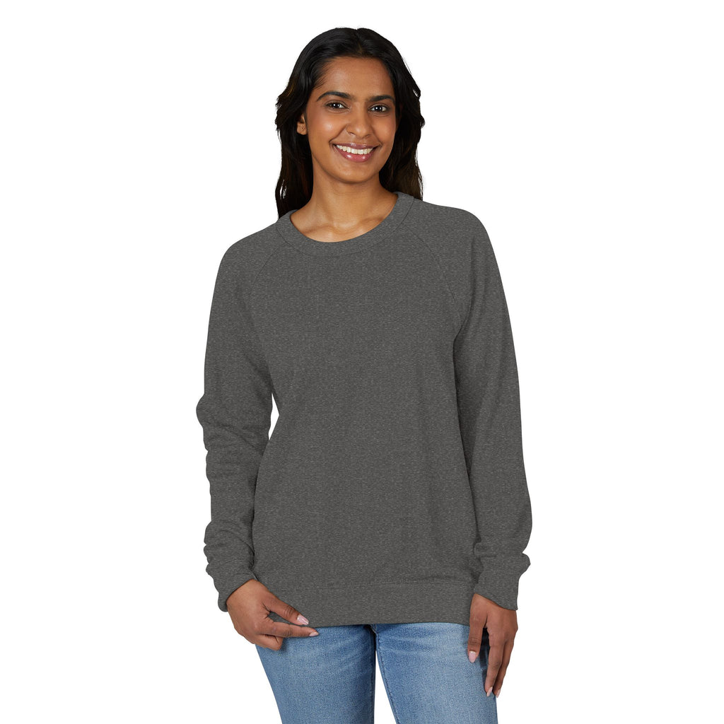 Heather Charcoal Raglan Crewneck Sweatshirt — Lightweight French Terry Pullover