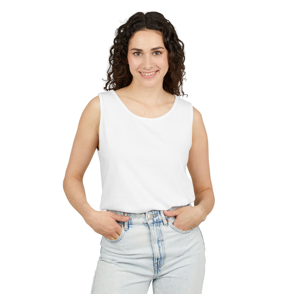 Plain White Tank Top — Lightweight Unisex Garment-Dyed Sleeveless Tee