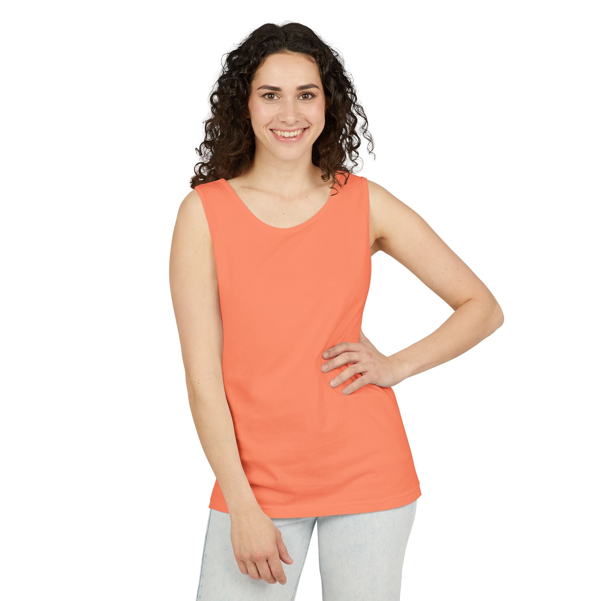 Plain White Tank Top — Lightweight Unisex Garment-Dyed Sleeveless Tee