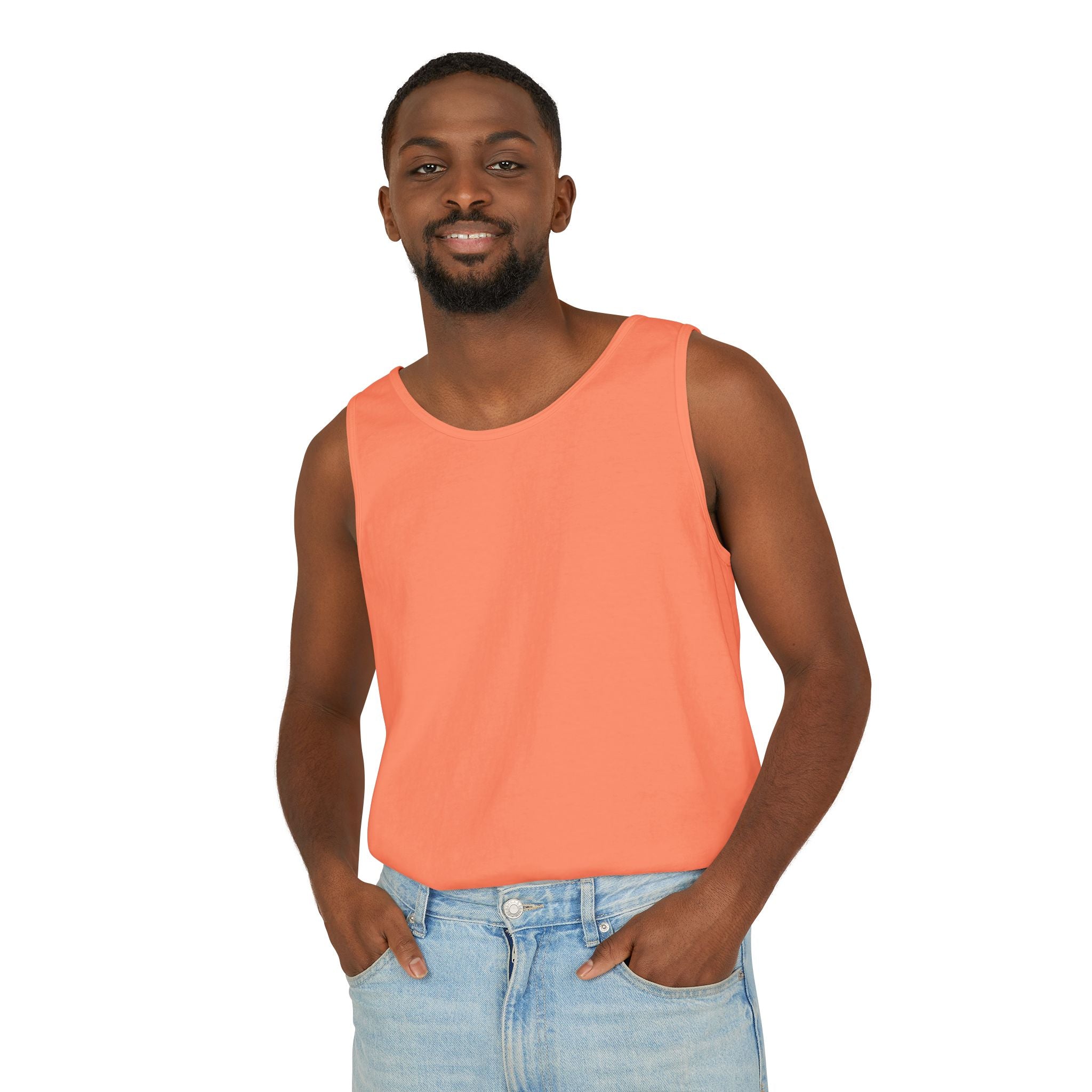 Plain White Tank Top — Lightweight Unisex Garment-Dyed Sleeveless Tee