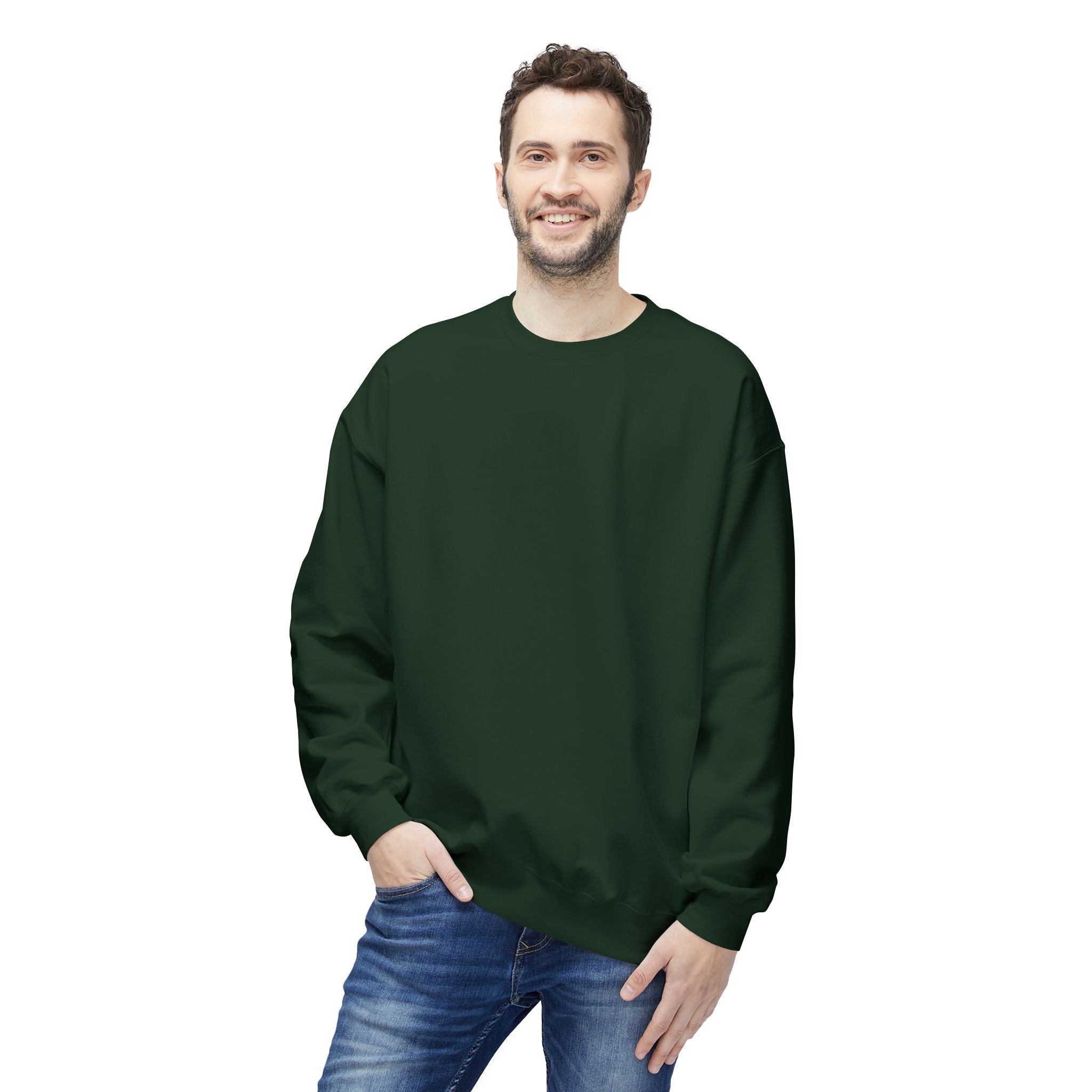 Classic White Crewneck Sweatshirt — Unisex Midweight Fleece