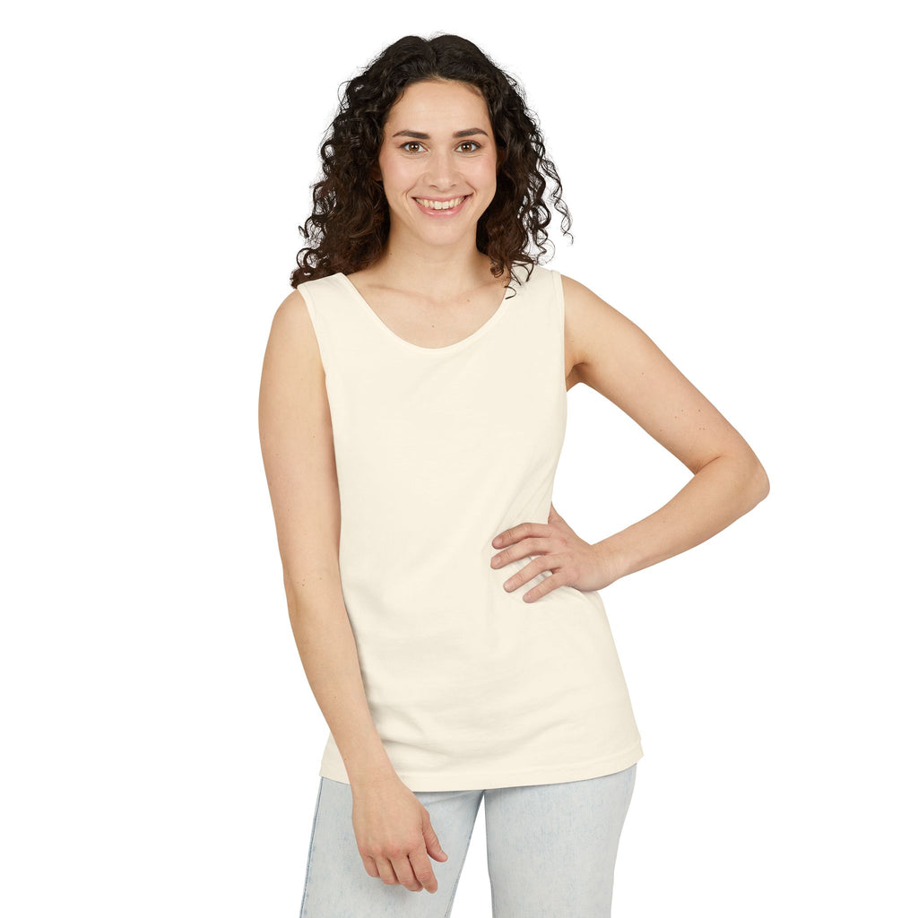 Plain White Tank Top — Lightweight Unisex Garment-Dyed Sleeveless Tee