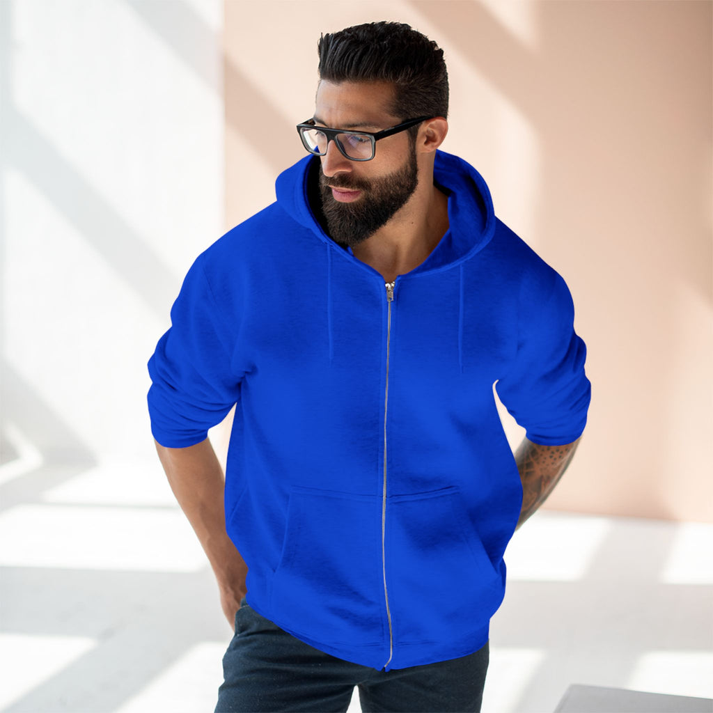 Classic White Zip Hoodie - Plain Full-Zip Hooded Sweatshirt