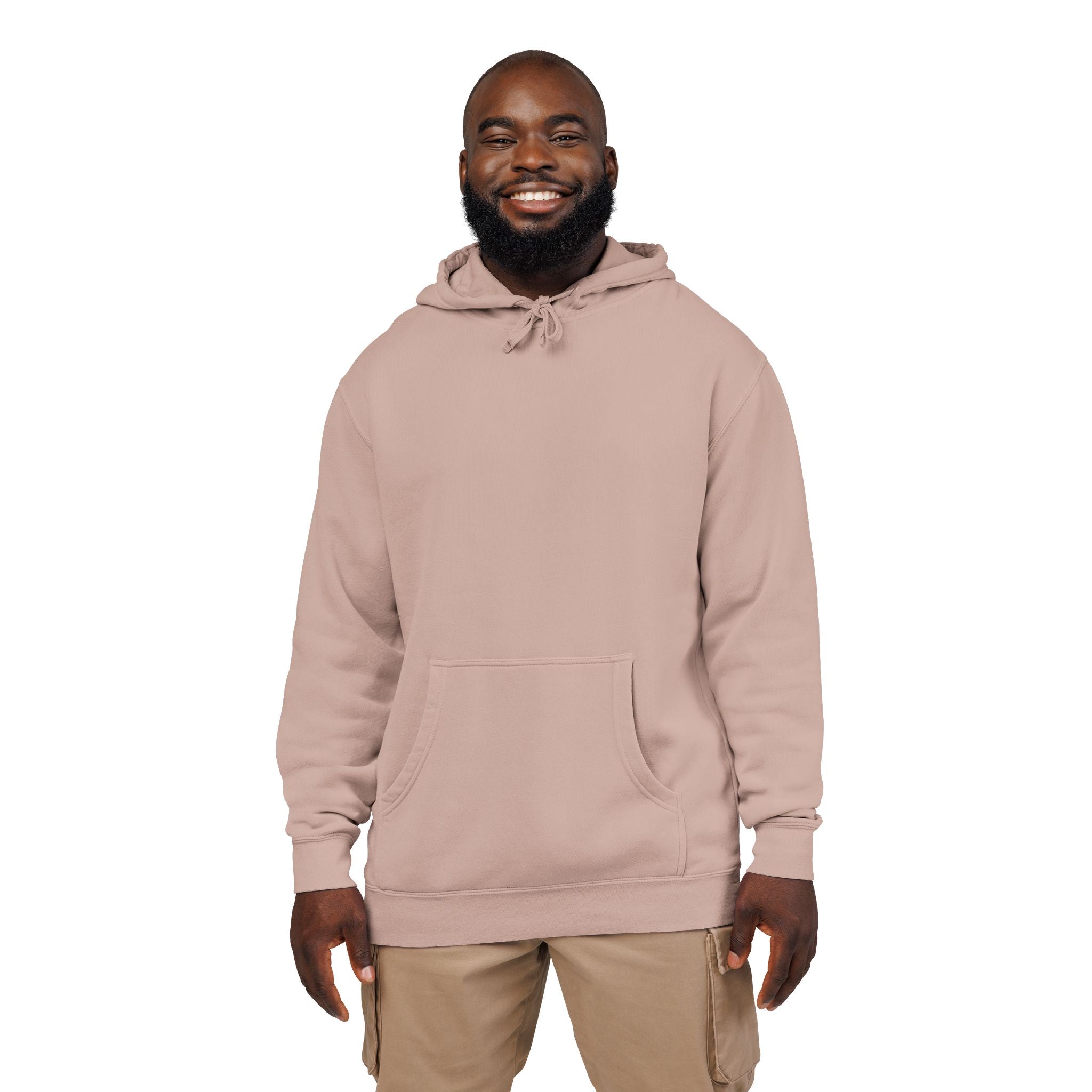 Pigment-Dyed Hoodie — Washed Blush Pullover Hooded Sweatshirt