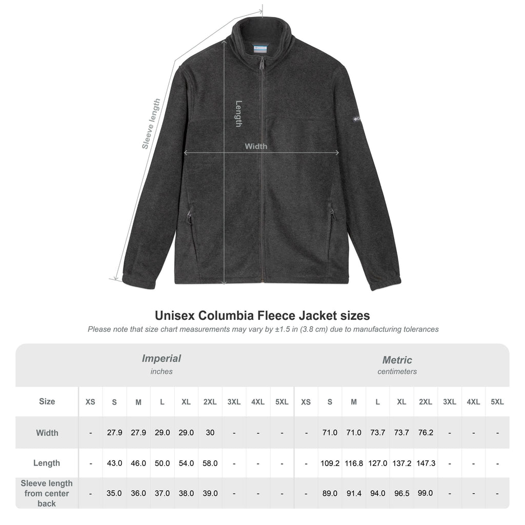 Embroidered Columbia Fleece Jacket - Classic Charcoal Zip-Up