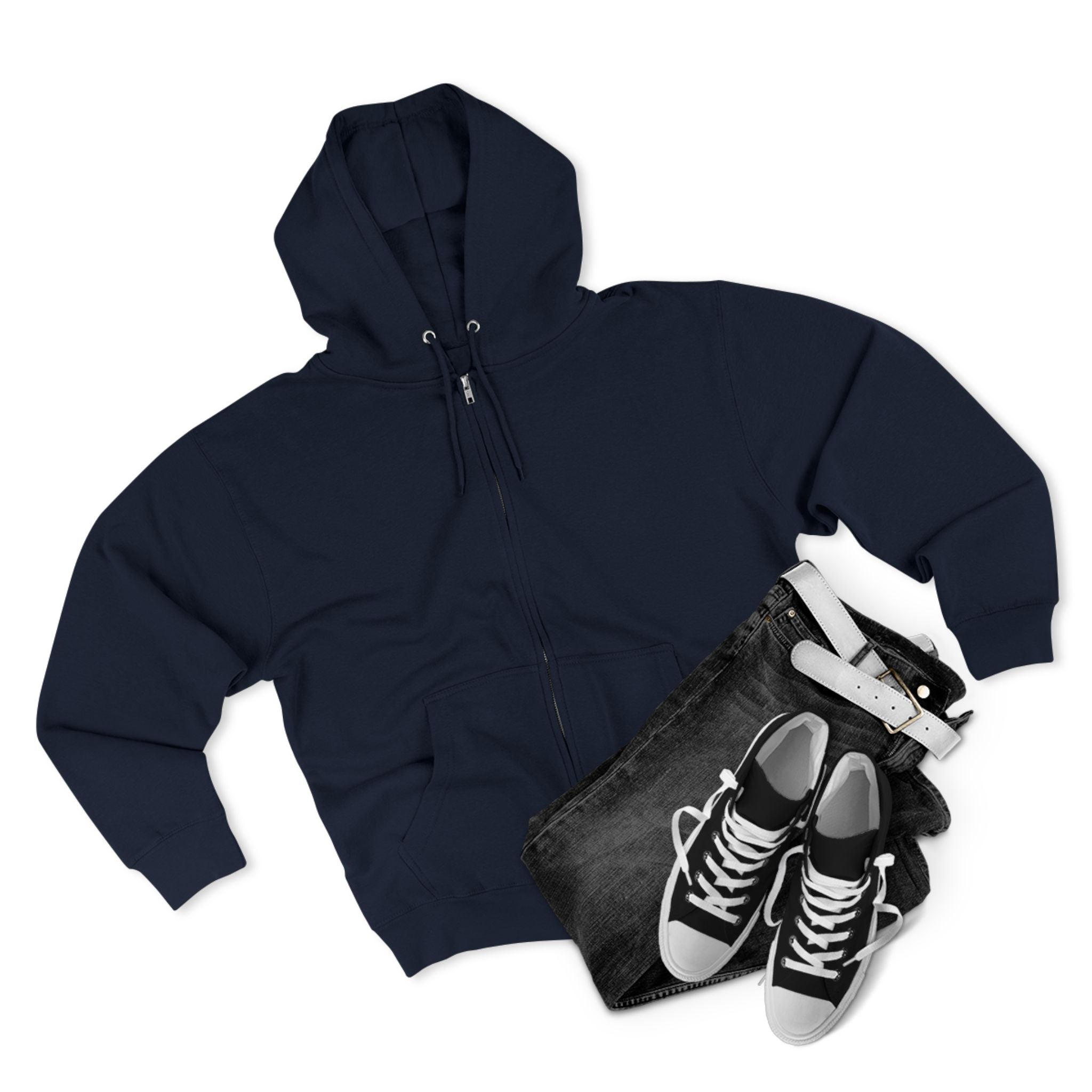 Classic White Zip Hoodie - Plain Full-Zip Hooded Sweatshirt