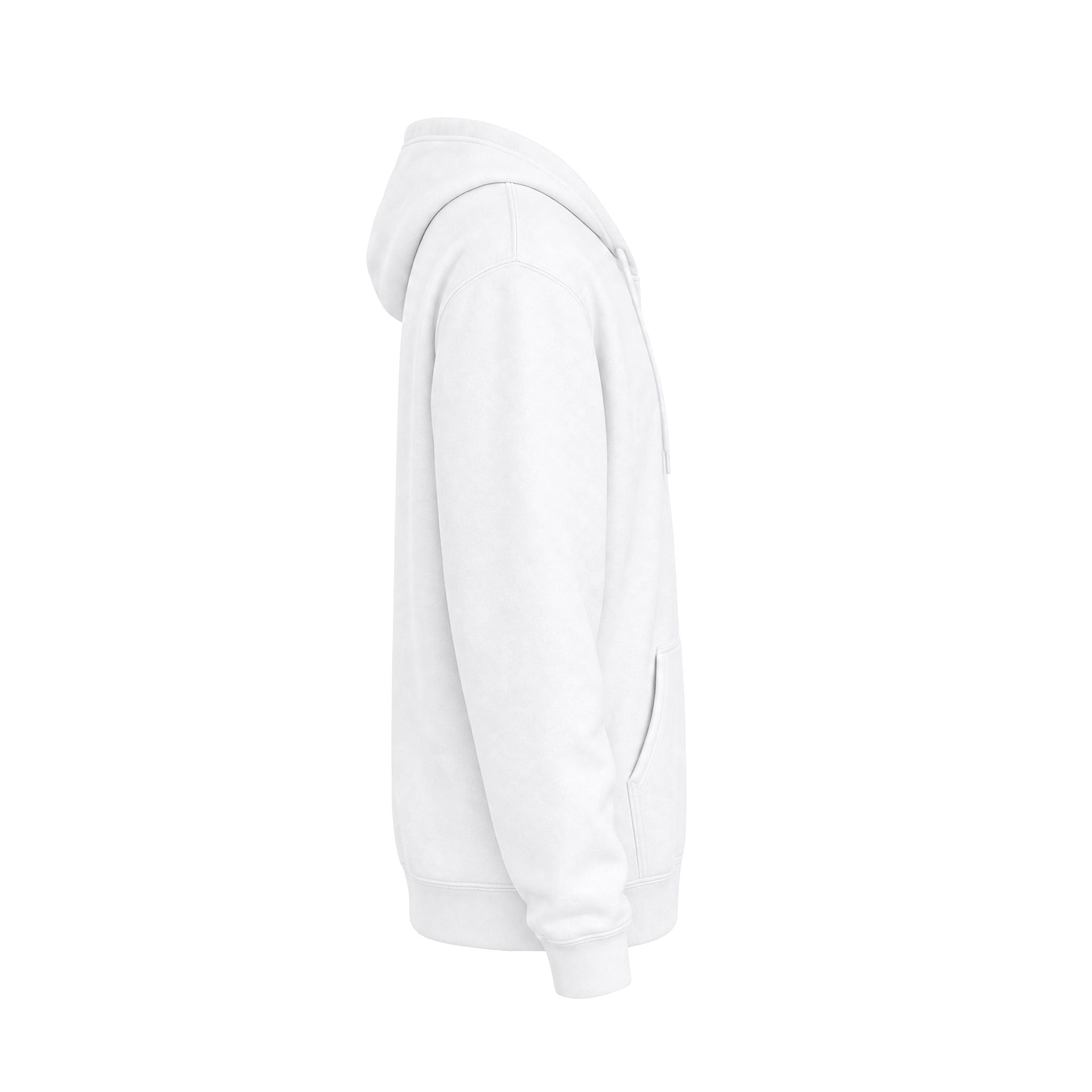 Classic White Fleece Hoodie – Soft Midweight Pullover