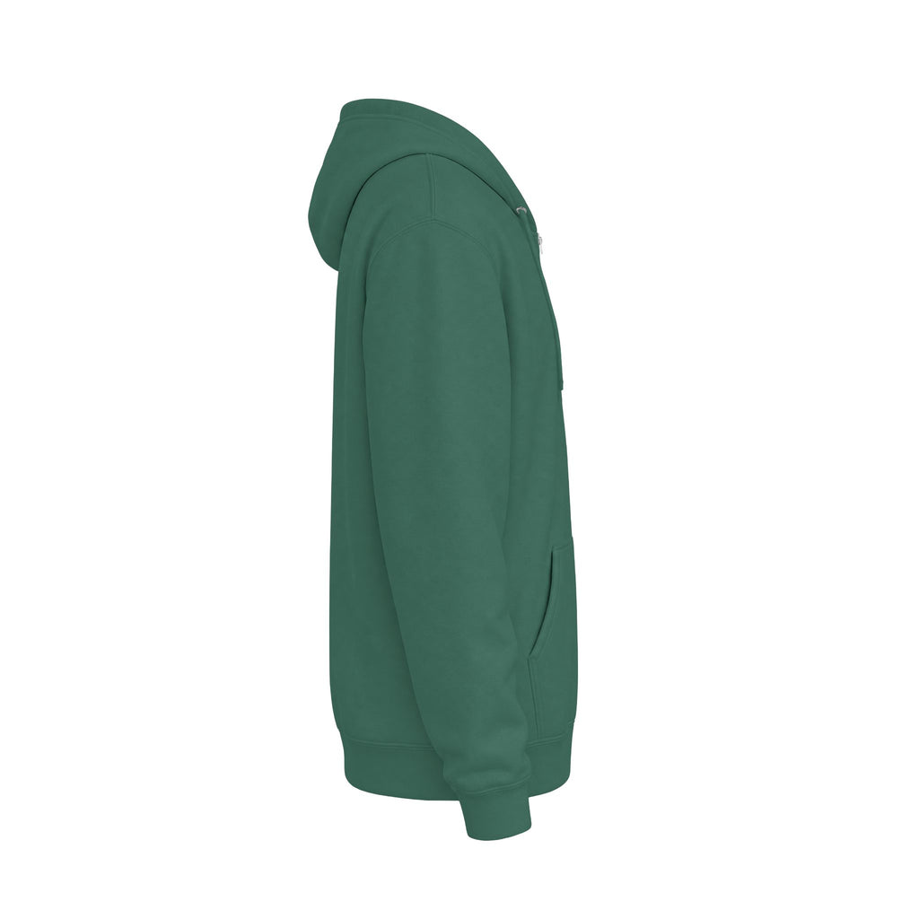 Forest Green Zip Hoodie – Classic Fleece Full‑Zip Hooded Jacket