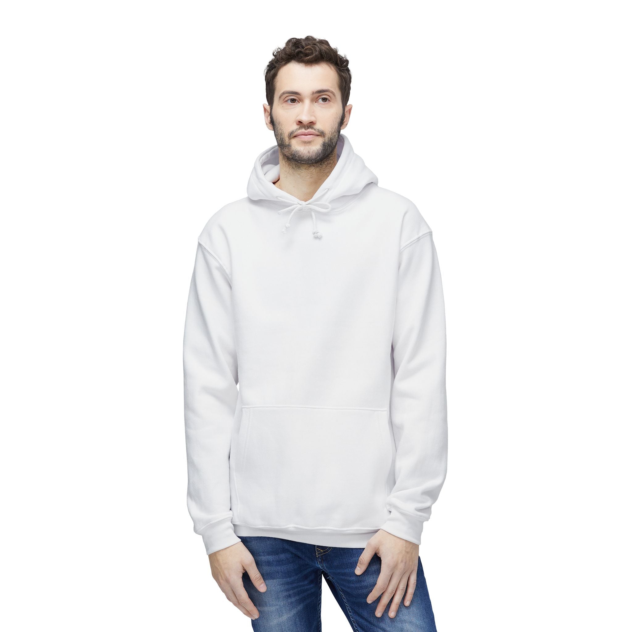 Classic White Hoodie — Made in USA Unisex Hooded Sweatshirt