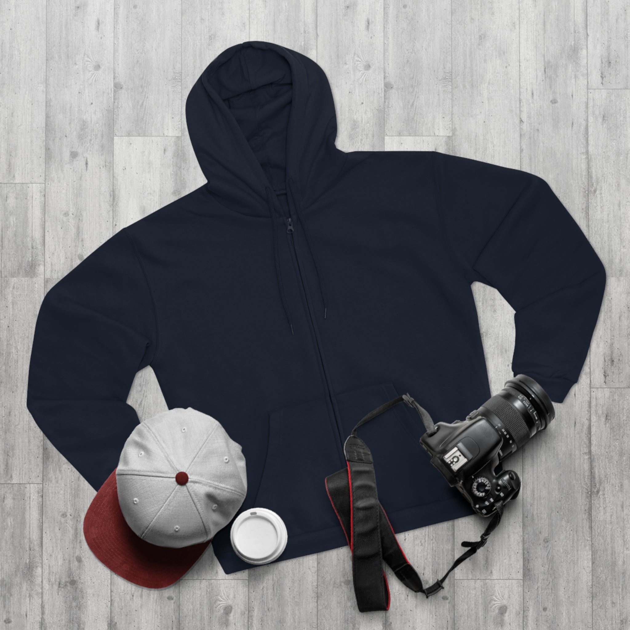 Zip Hoodie — Classic Navy Full‑Zip Hooded Sweatshirt