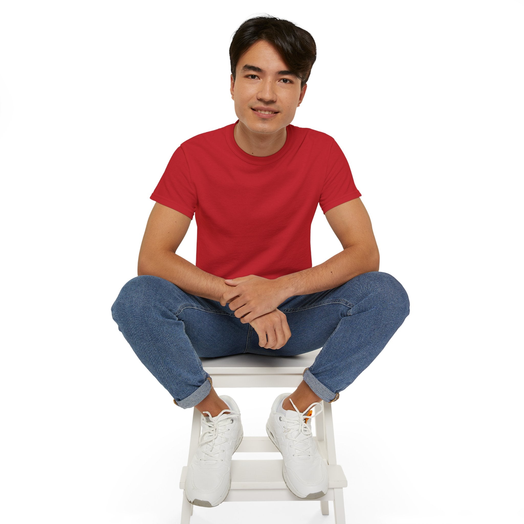 Classic White Cotton Tee - Plain Crewneck Shirt