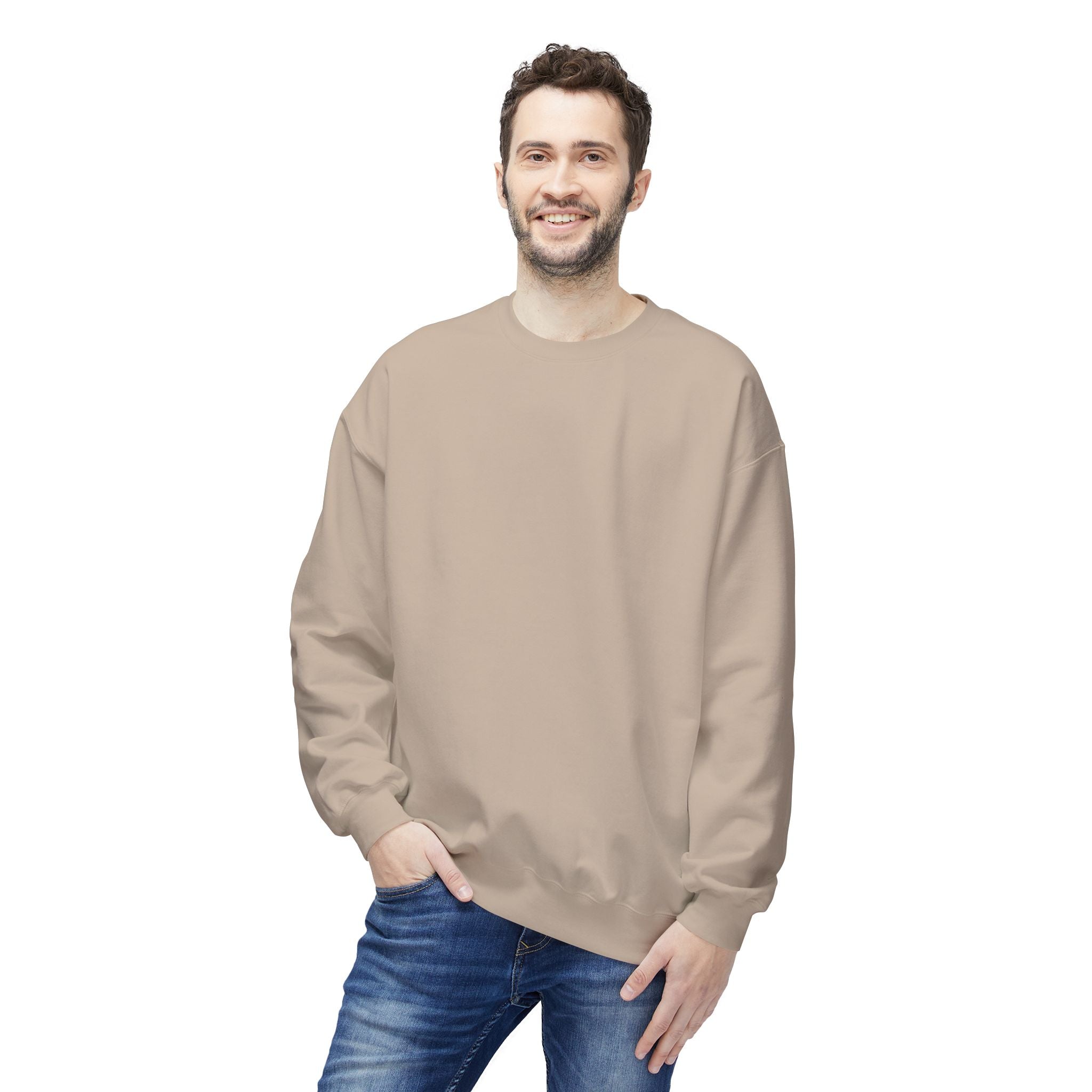Classic White Crewneck Sweatshirt — Unisex Midweight Fleece