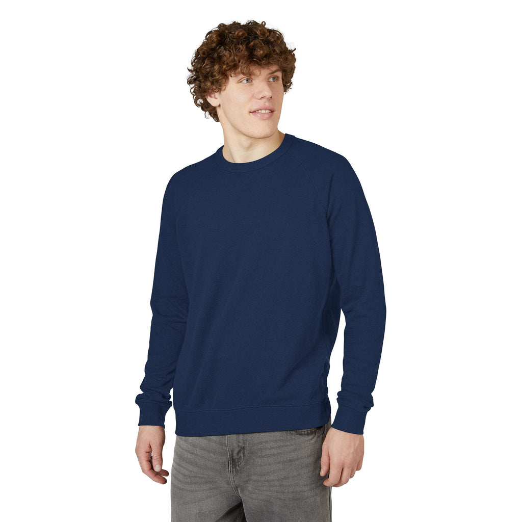Heather Charcoal Raglan Crewneck Sweatshirt — Lightweight French Terry Pullover