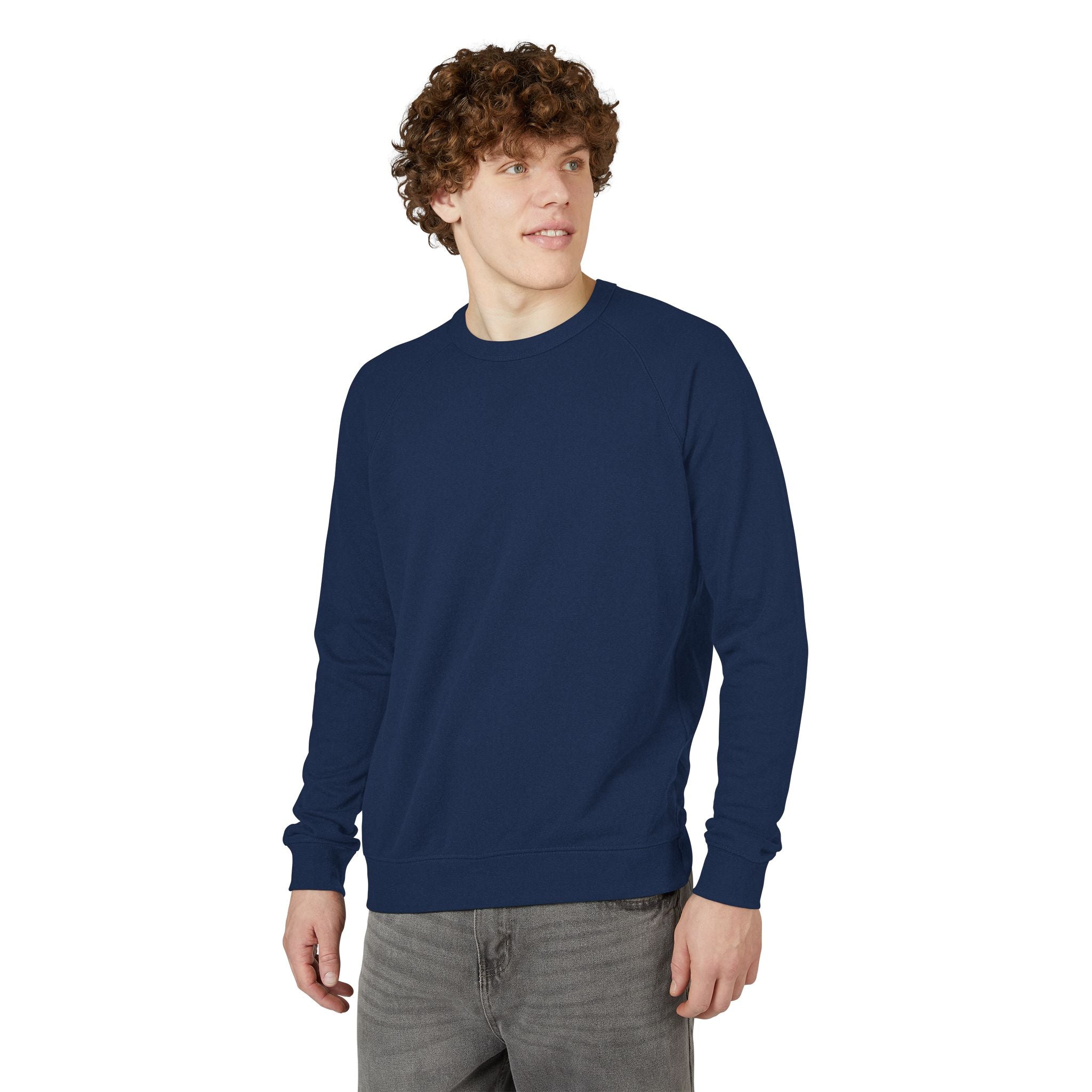 Heather Charcoal Raglan Crewneck Sweatshirt — Lightweight French Terry Pullover