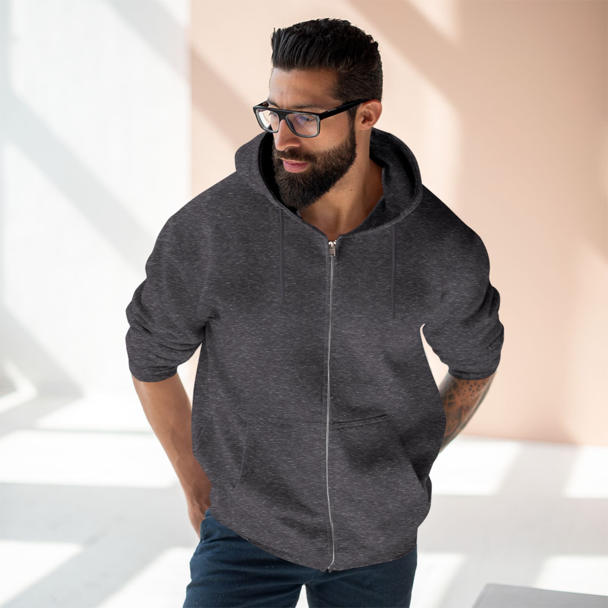 Classic White Zip Hoodie - Plain Full-Zip Hooded Sweatshirt