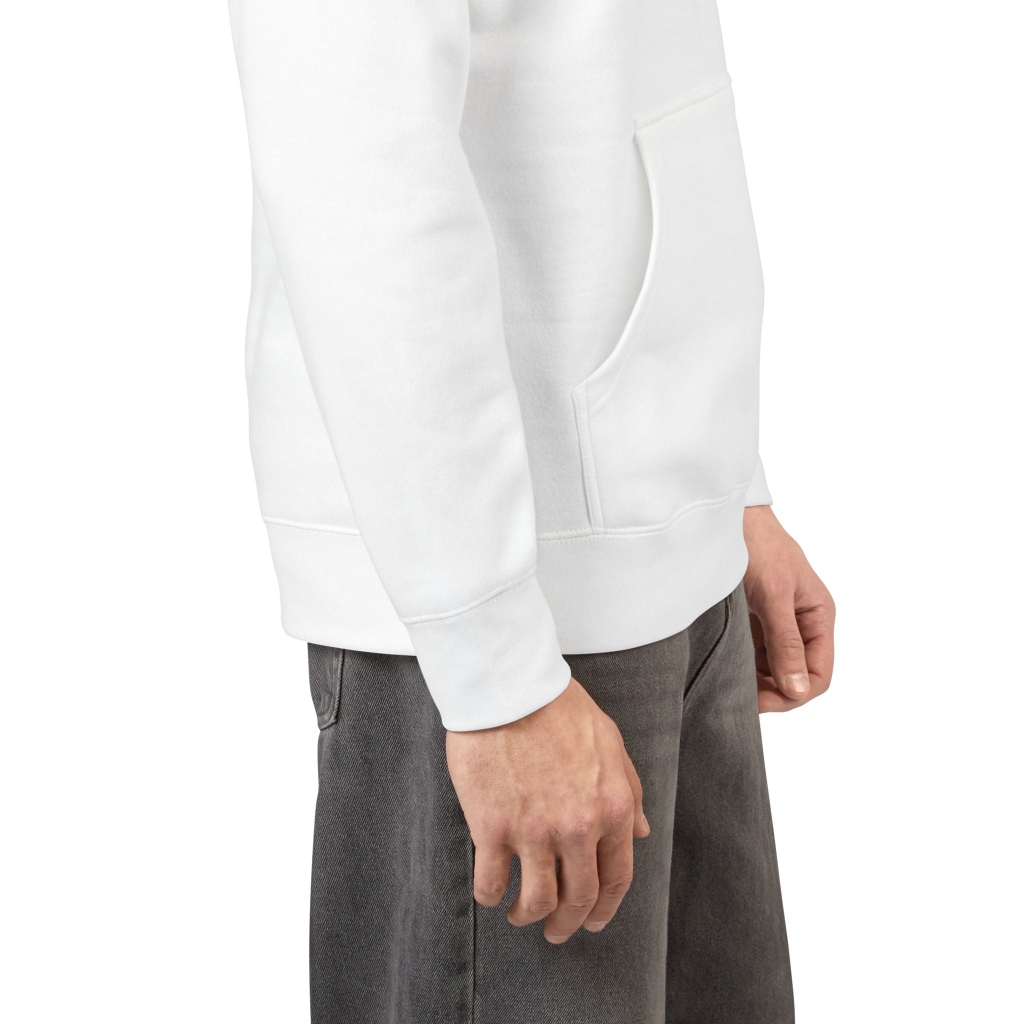 White Fleece Hoodie – Minimal Classic Pullover Hooded Sweatshirt