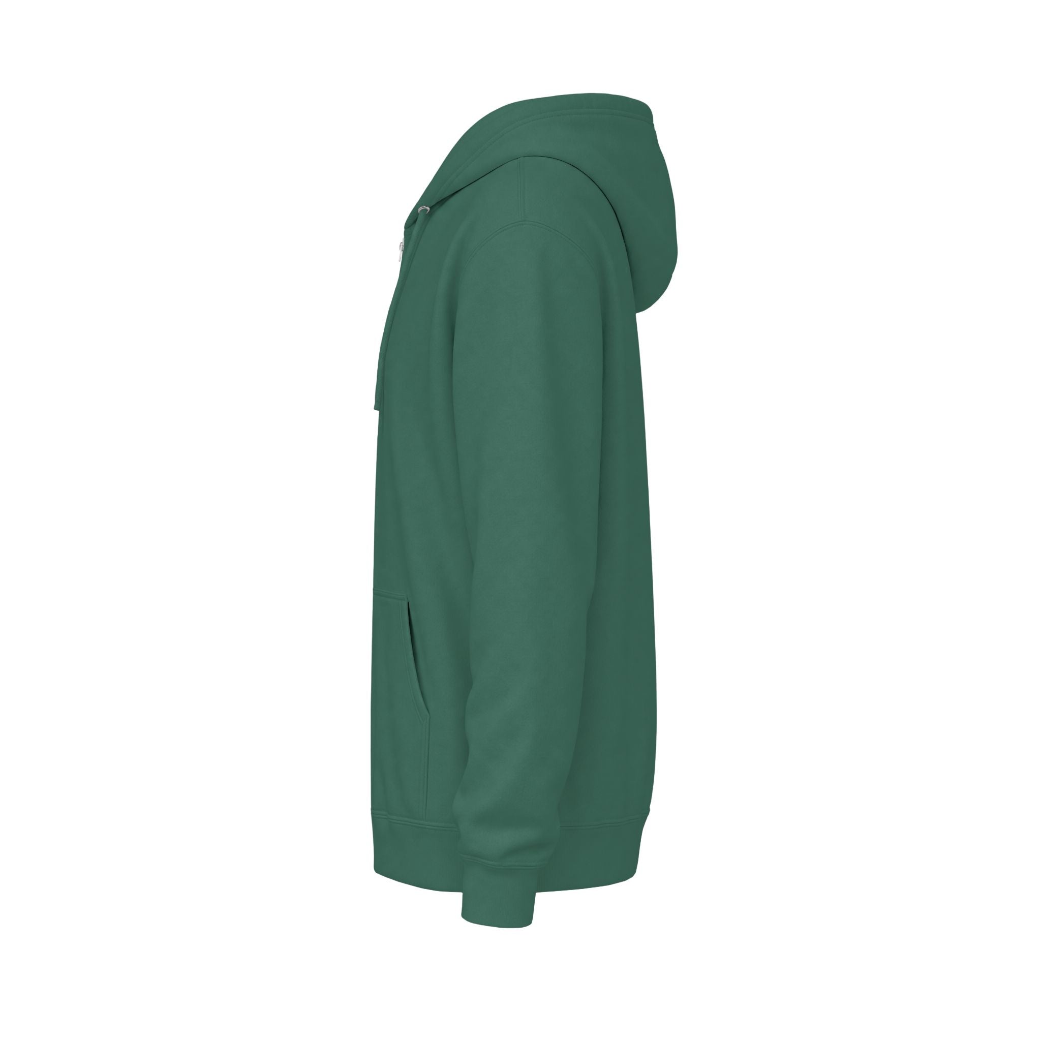 Forest Green Zip Hoodie – Classic Fleece Full‑Zip Hooded Jacket