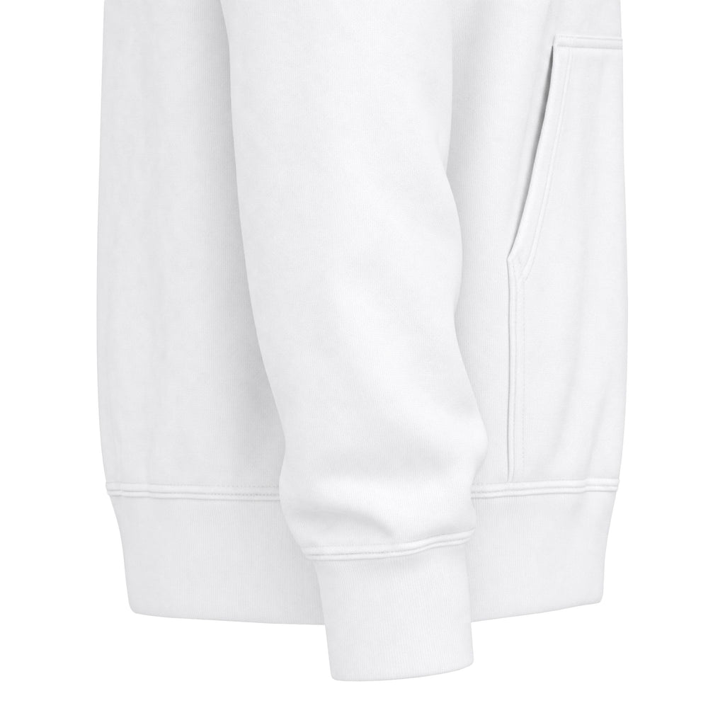 Classic White Fleece Hoodie – Soft Midweight Pullover