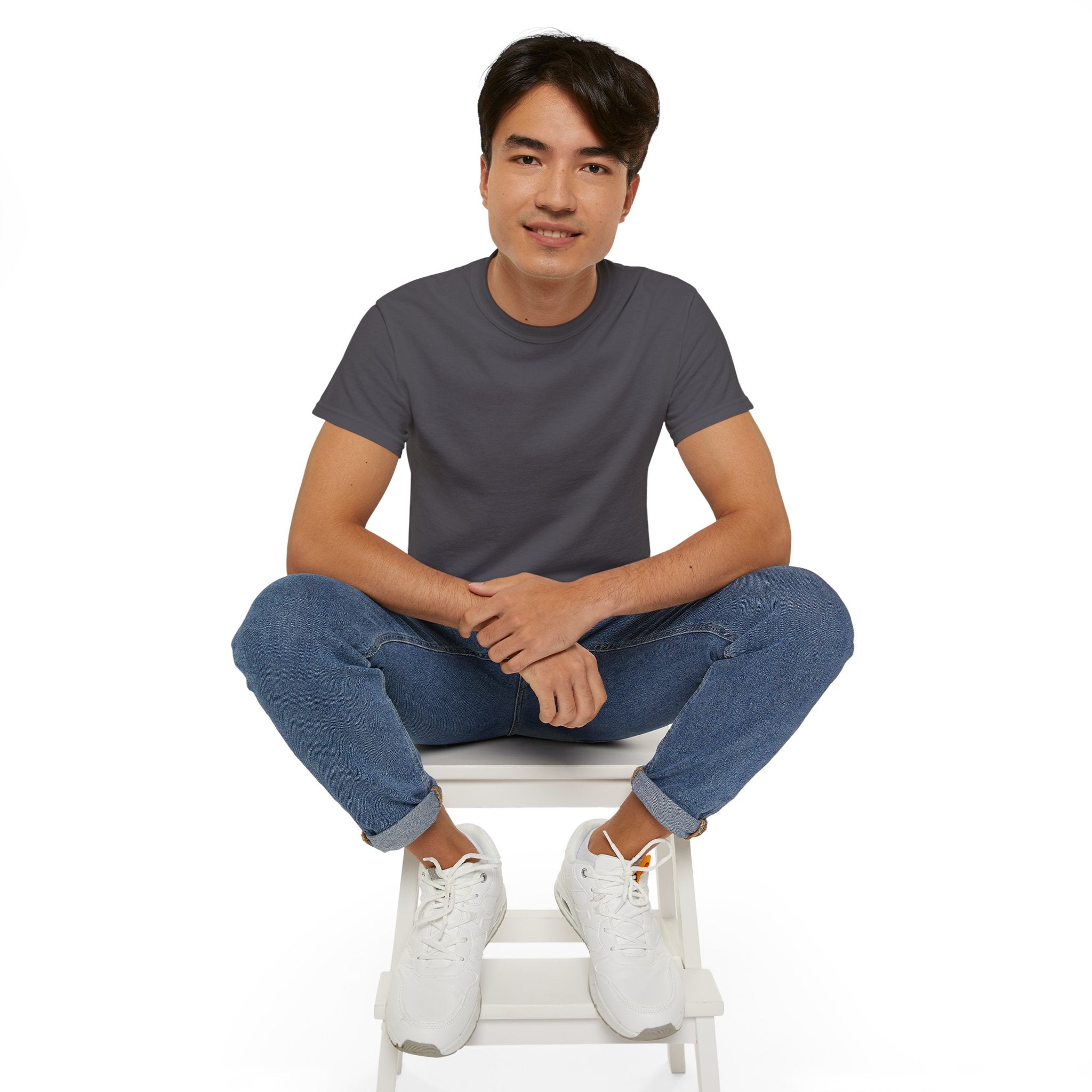 Classic White Cotton Tee - Plain Crewneck Shirt