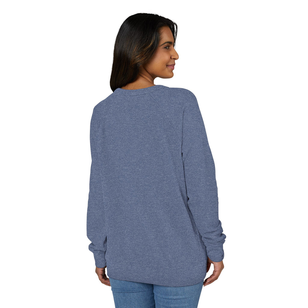 Heather Charcoal Raglan Crewneck Sweatshirt — Lightweight French Terry Pullover