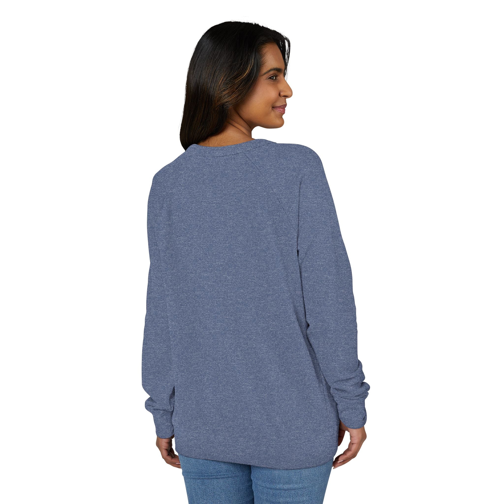 Heather Charcoal Raglan Crewneck Sweatshirt — Lightweight French Terry Pullover