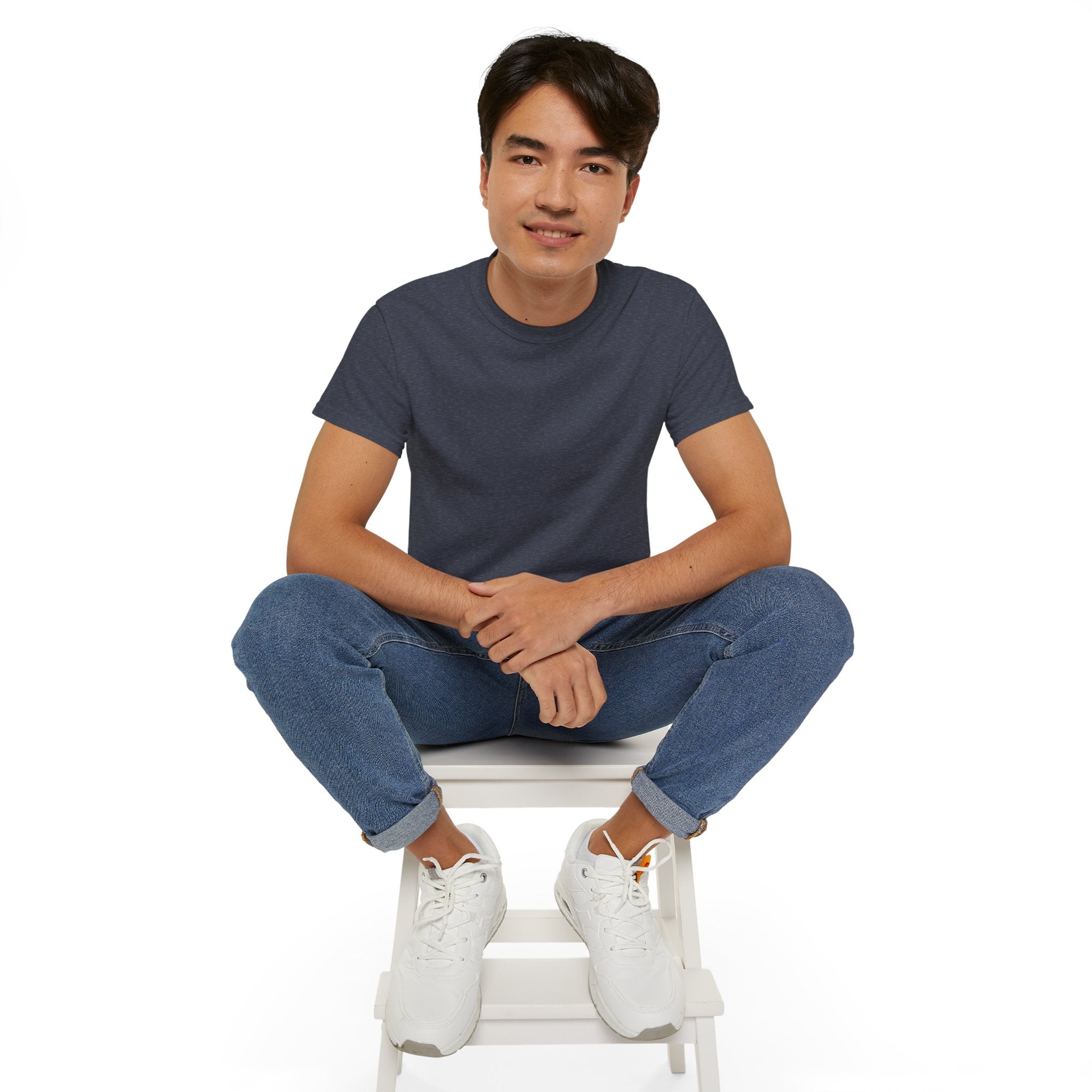 Classic White Cotton Tee - Plain Crewneck Shirt