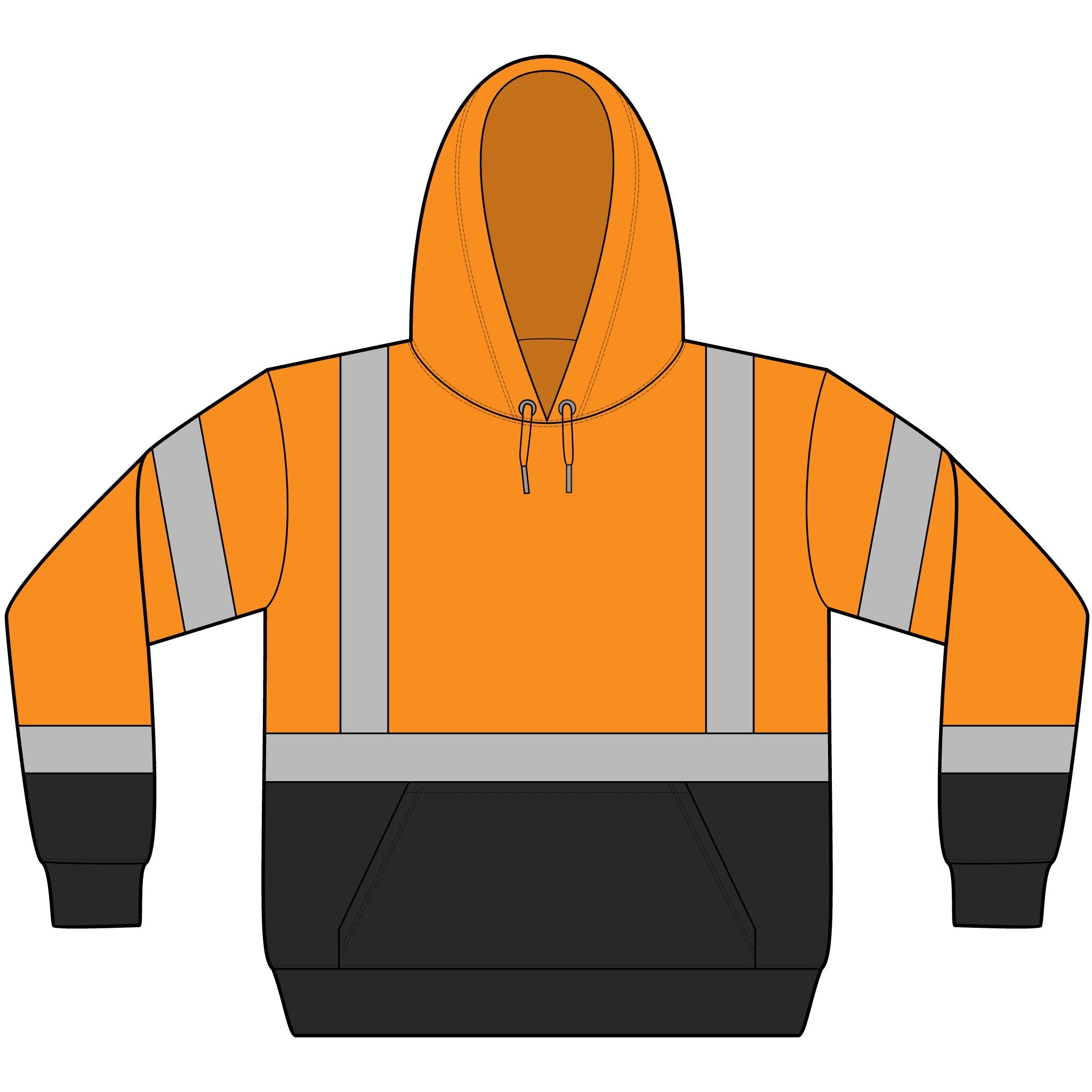 ANSI 107 Class 3 Heavy-Duty Fleece Pullover Hoodie