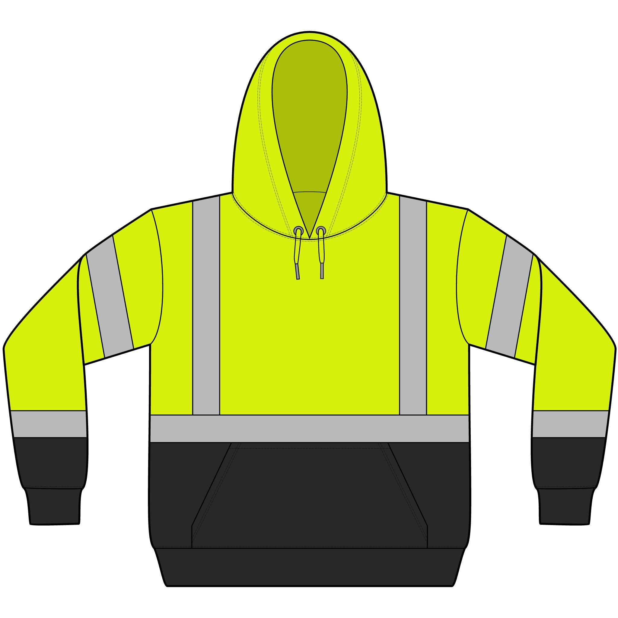 ANSI 107 Class 3 Heavy-Duty Fleece Pullover Hoodie