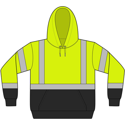 ANSI 107 Class 3 Heavy-Duty Fleece Pullover Hoodie