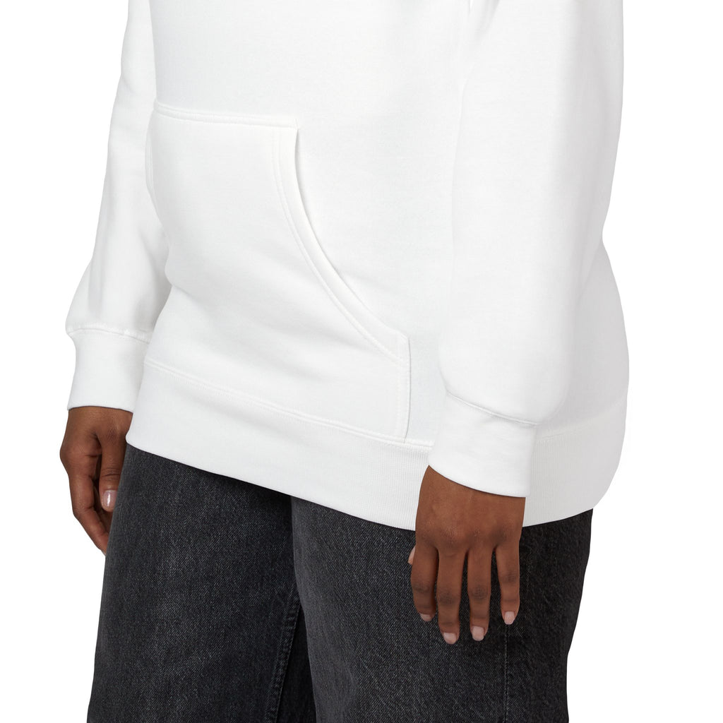 White Fleece Hoodie – Minimal Classic Pullover Hooded Sweatshirt