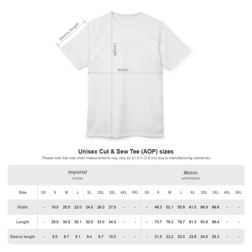 All-Over Print Cut & Sew Tee — Custom AOP Graphic Shirt