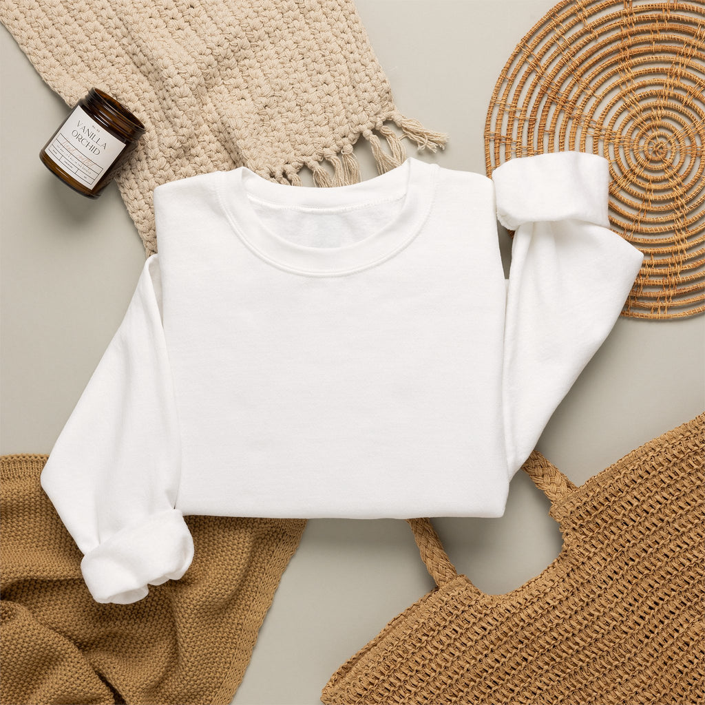 Crewneck Sweatshirt – Minimal White Classic Crewneck