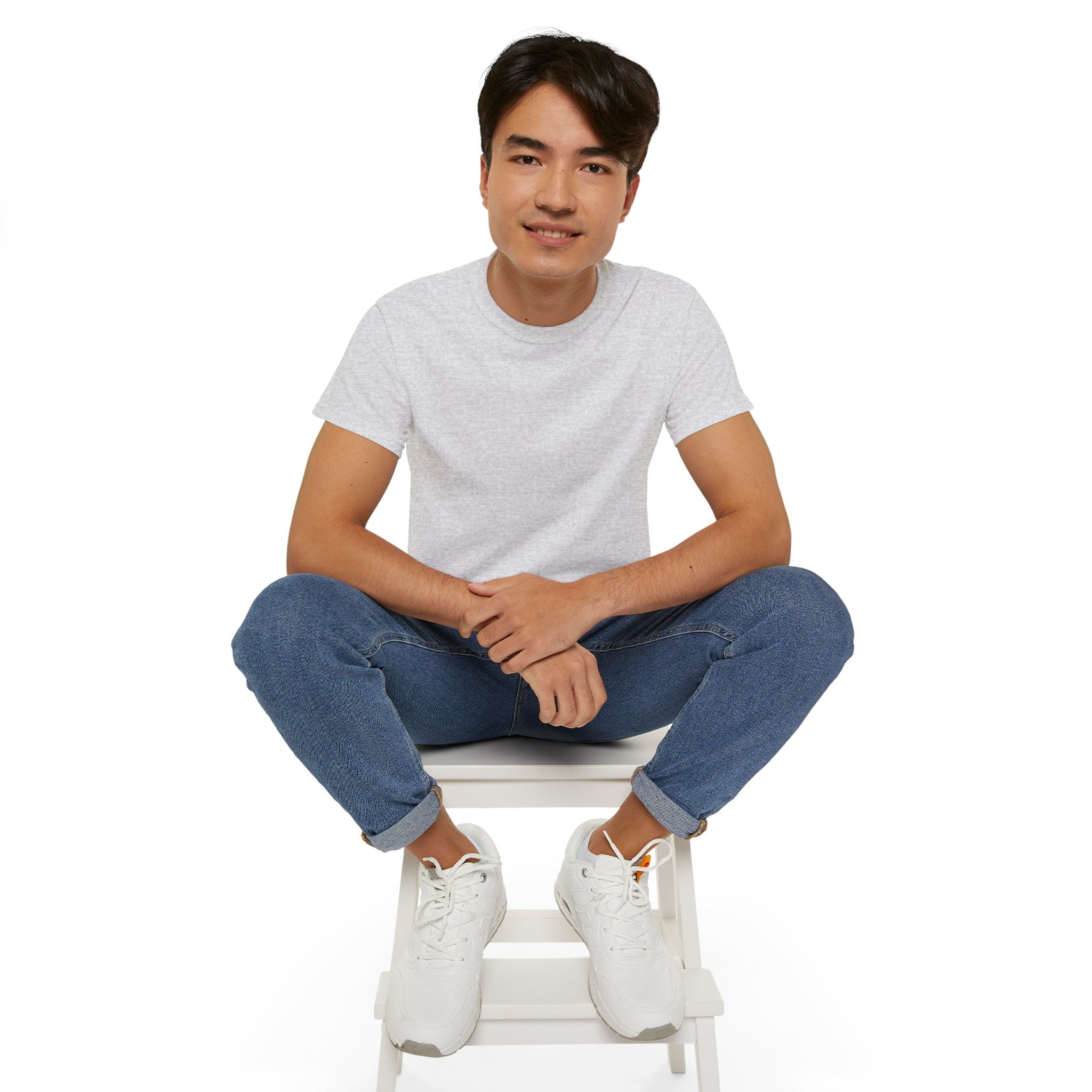 Classic White Cotton Tee - Plain Crewneck Shirt