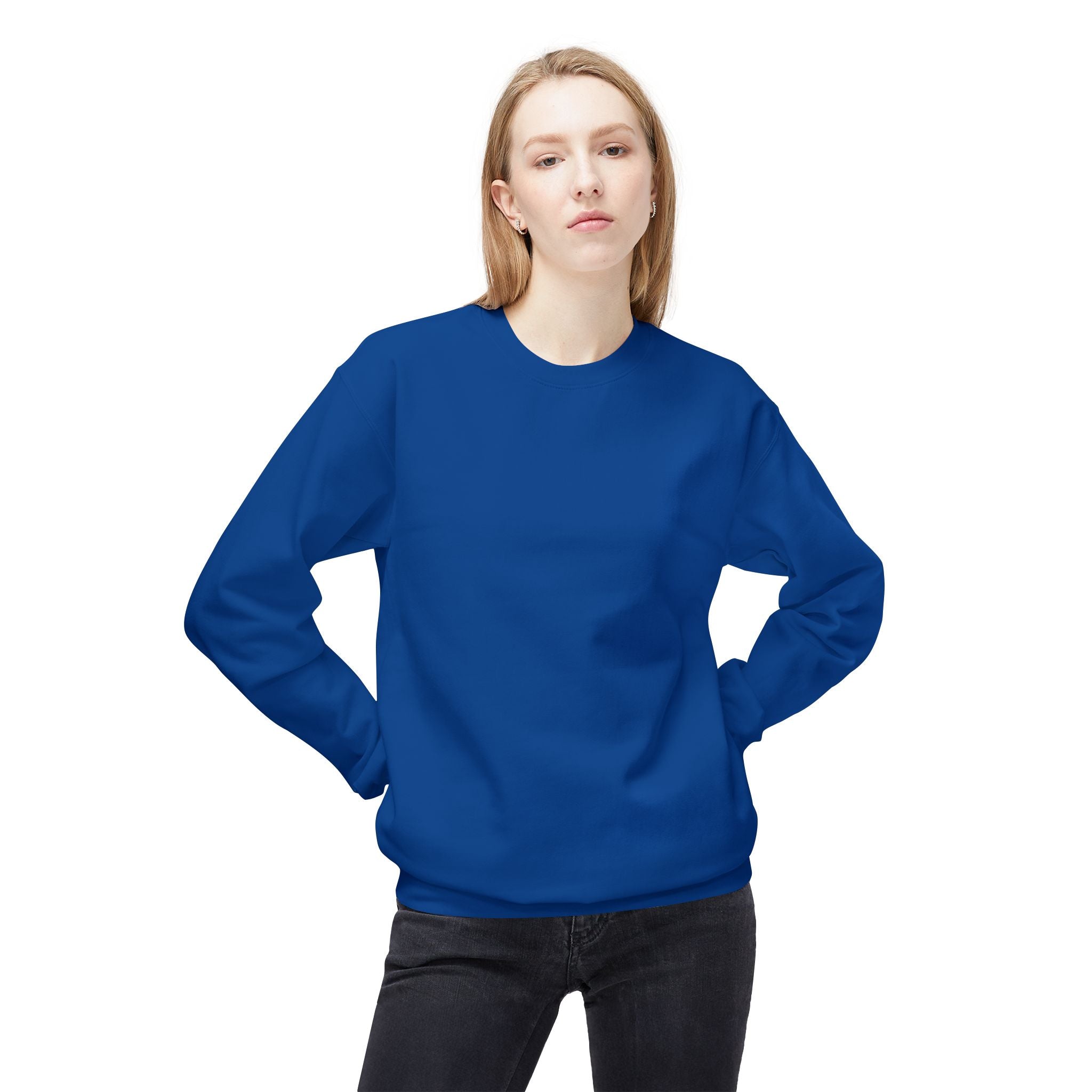 Classic White Crewneck Sweatshirt — Unisex Midweight Fleece