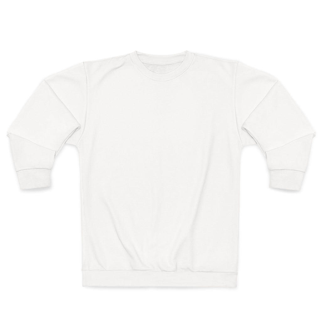 Classic White Crewneck Sweatshirt — All-Over Print Blank Base for Custom Designs