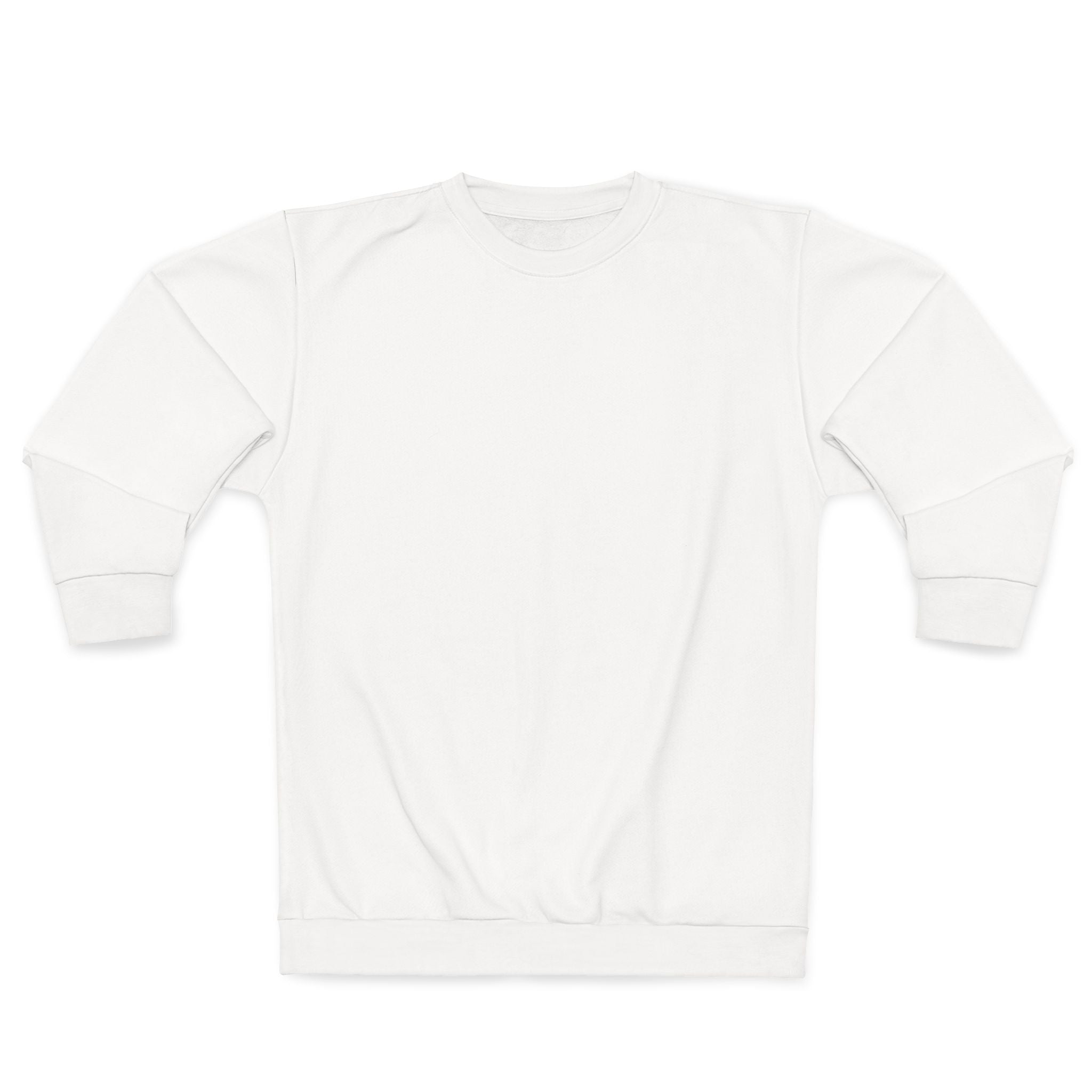 Classic White Crewneck Sweatshirt — All-Over Print Blank Base for Custom Designs